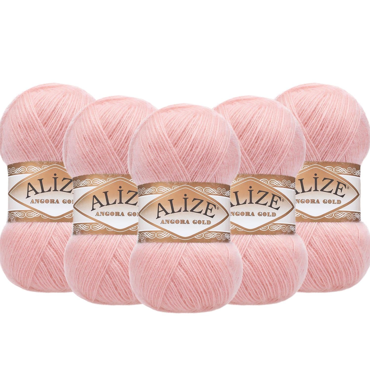 Alize Angora Gold El Örgü İpliği - 363 Pembe   5 Adet