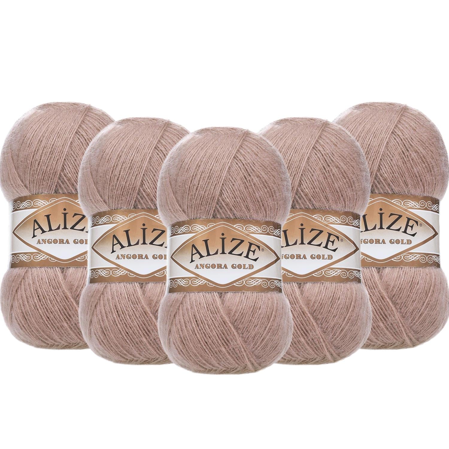 Alize Angora Gold El Örgü İpliği - 542 Gül Kurusu   5 Adet