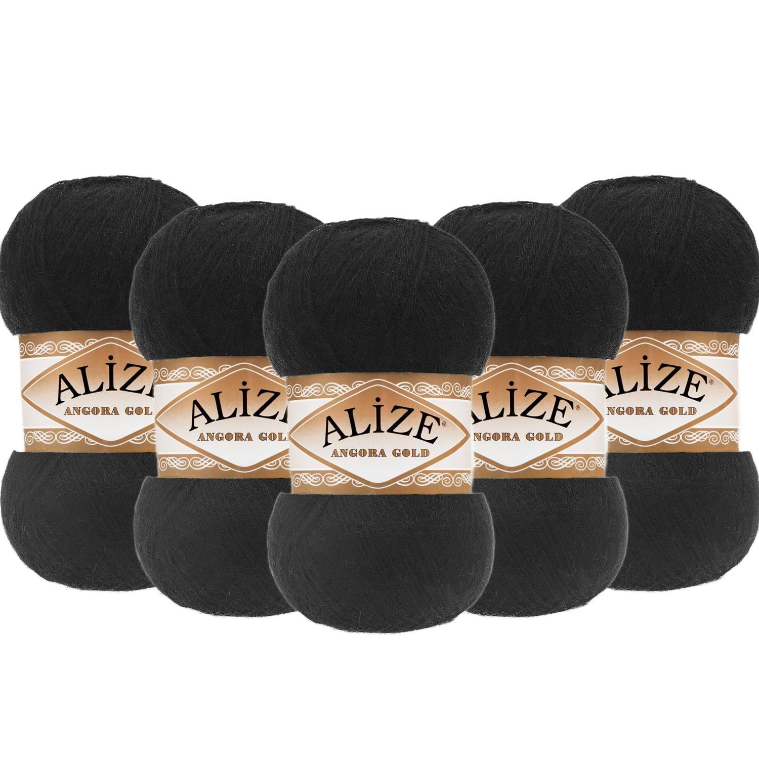 Alize Angora Gold El Örgü İpliği - 60 Siyah   5 Adet