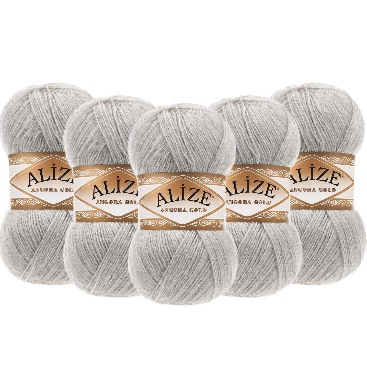 Alize Angora Gold El Örgü İpliği - 652 Gri   5 Adet