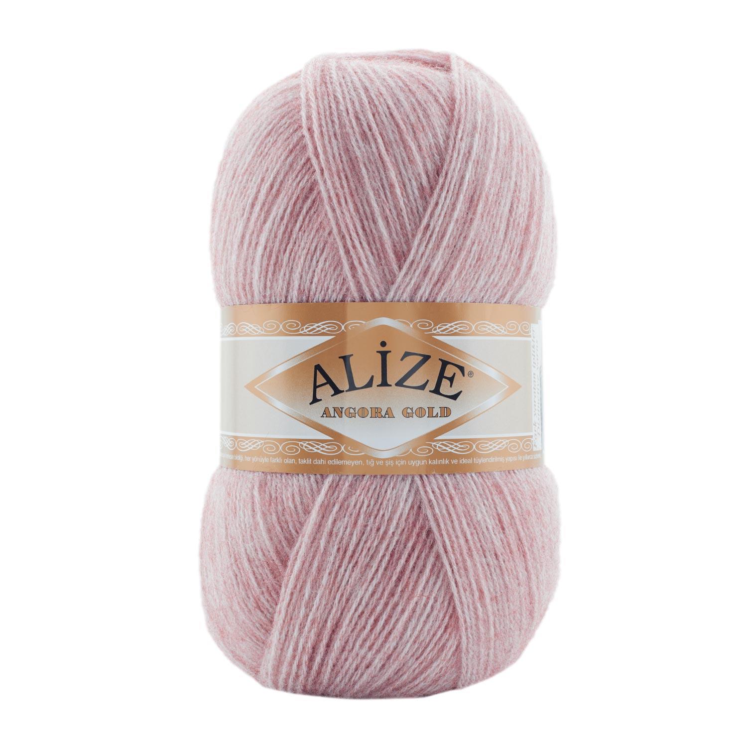 Alize Angora Gold El Örgü İpliği 664 Kırçıllı Pembe  - 1 ADET