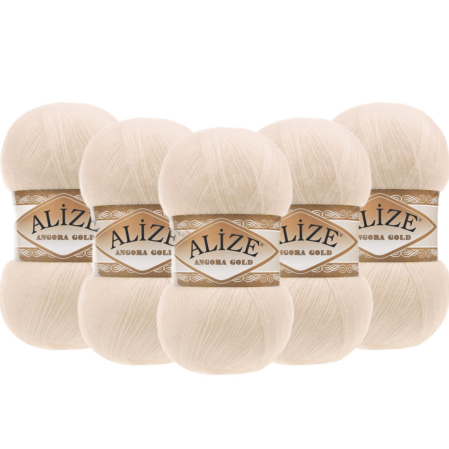 Alize Angora Gold El Örgü İpliği - 67 Mum Işığı   5 Adet