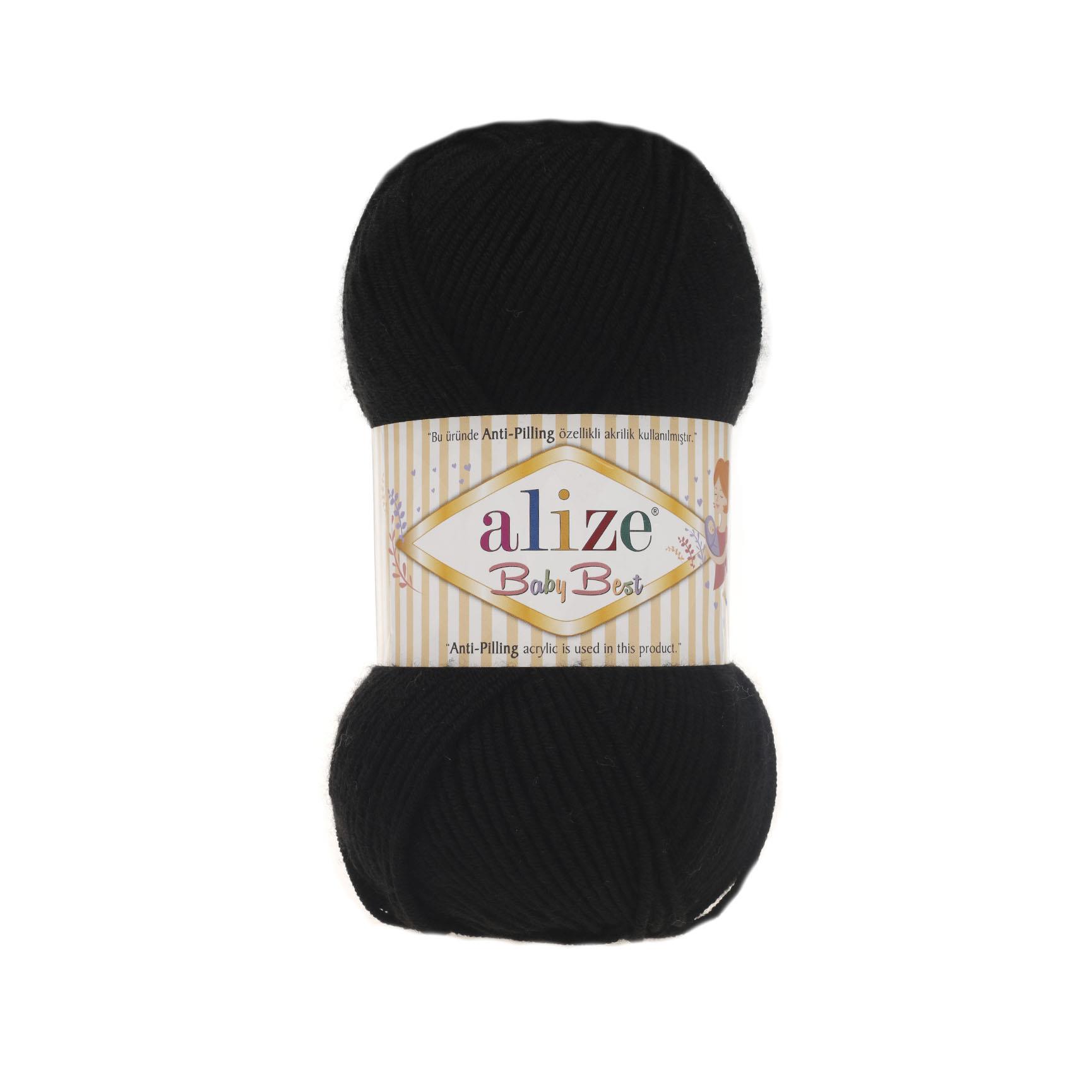Alize Baby Best Anti Pilling El Örgü İpliği - 60 Siyah - 