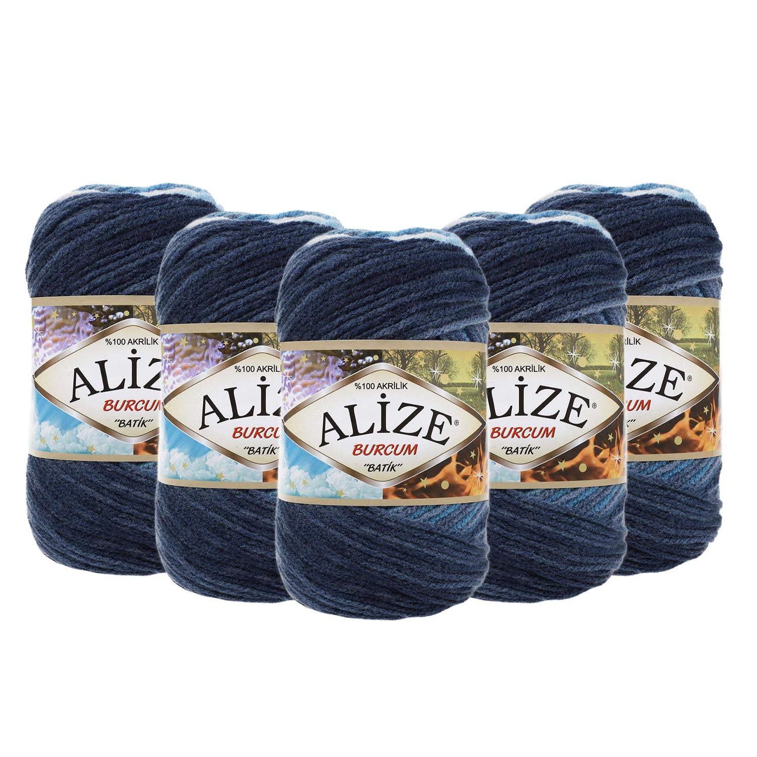Alize Burcum Batik El Örgü İpliği - 1899 Batik   5 Adet