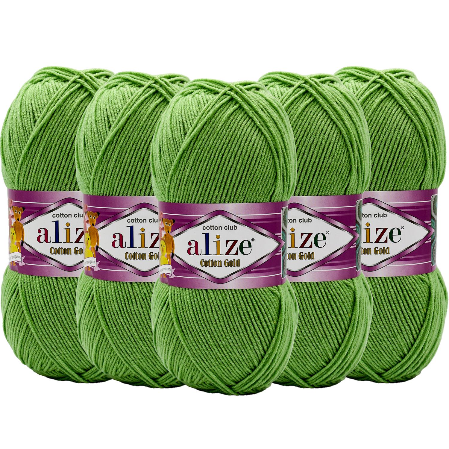 Alize Cotton Gold El Örgü İpliği - 103 Yeşil   5 Adet