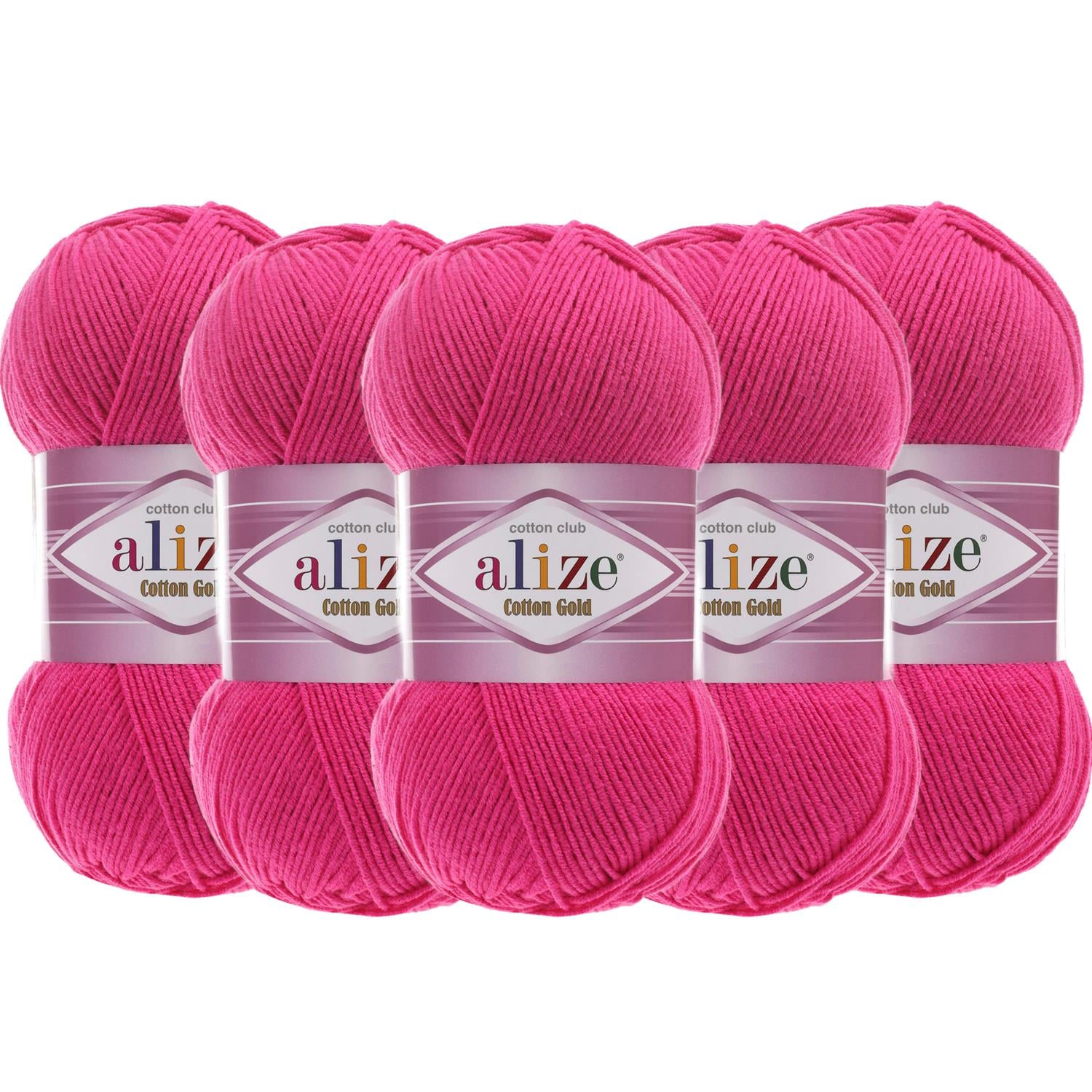 Alize Cotton Gold El Örgü İpliği - 149 Fuşya   5 Adet