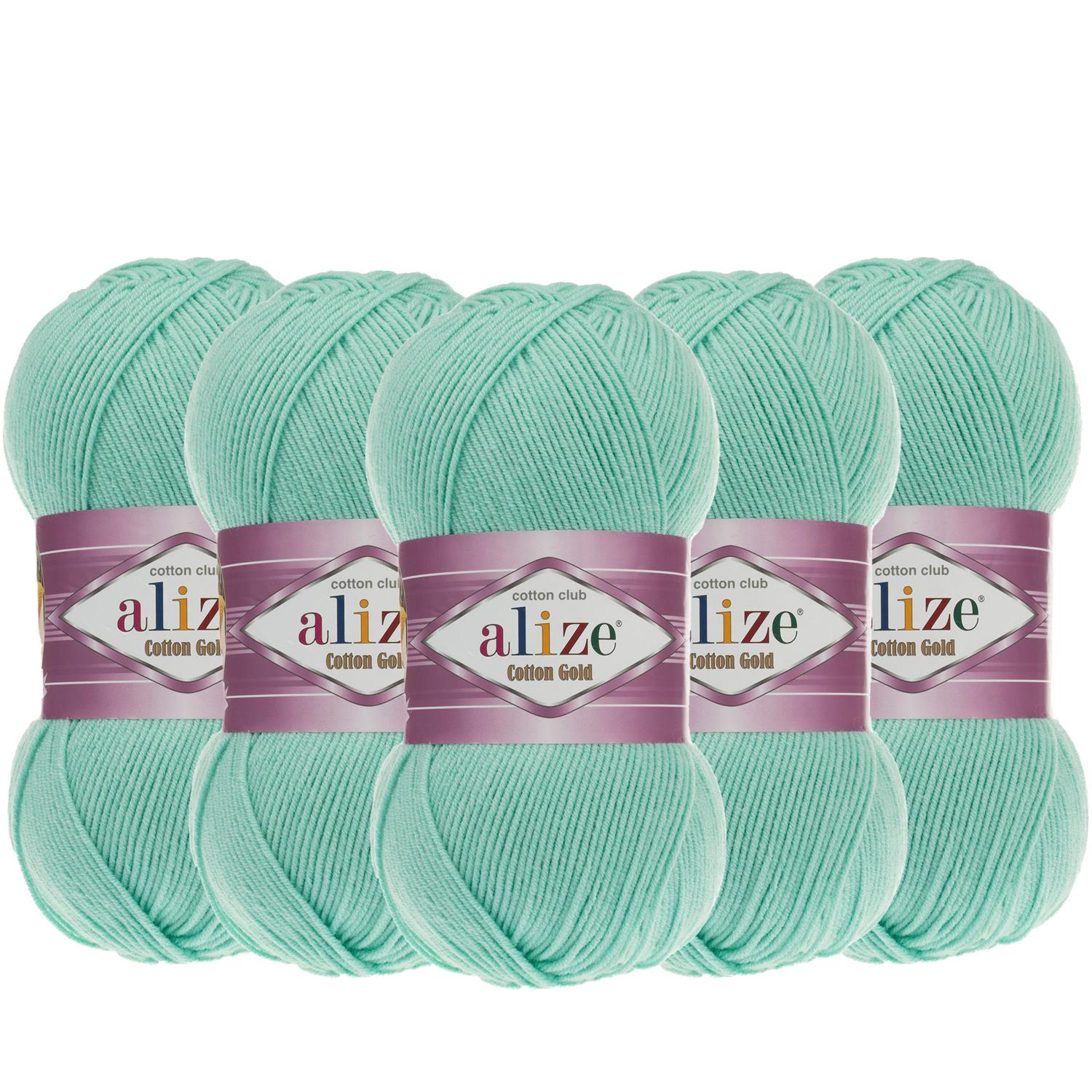 Alize Cotton Gold El Örgü İpliği - 15 Su Yeşili   5 Adet