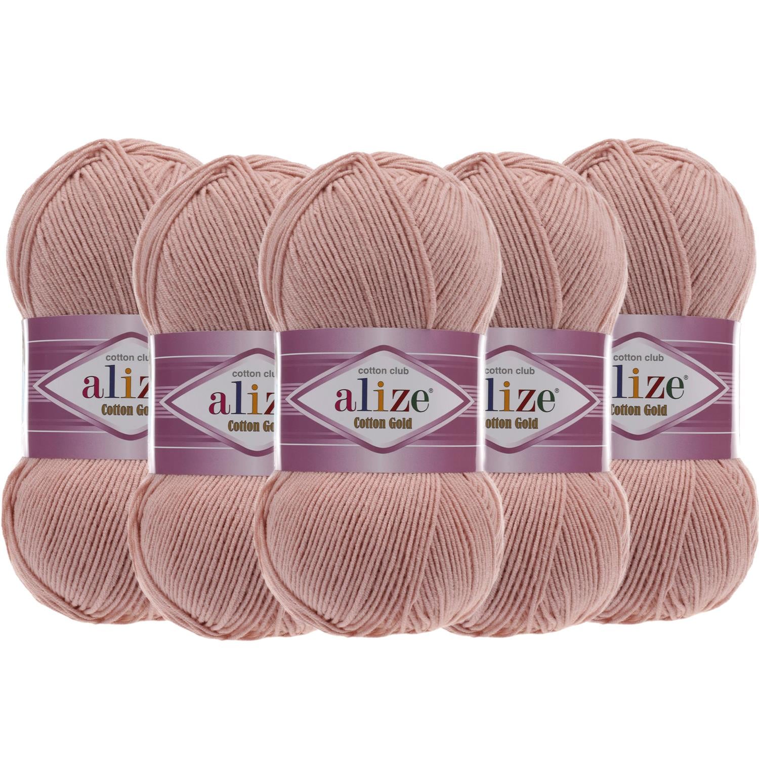 Alize Cotton Gold El Örgü İpliği - 161 Pudra Pembe   5 Adet