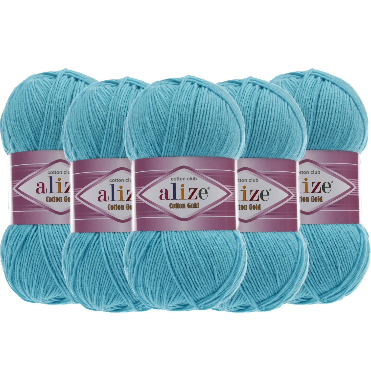 Alize Cotton Gold El Örgü İpliği - 287 Turkuaz   5 Adet