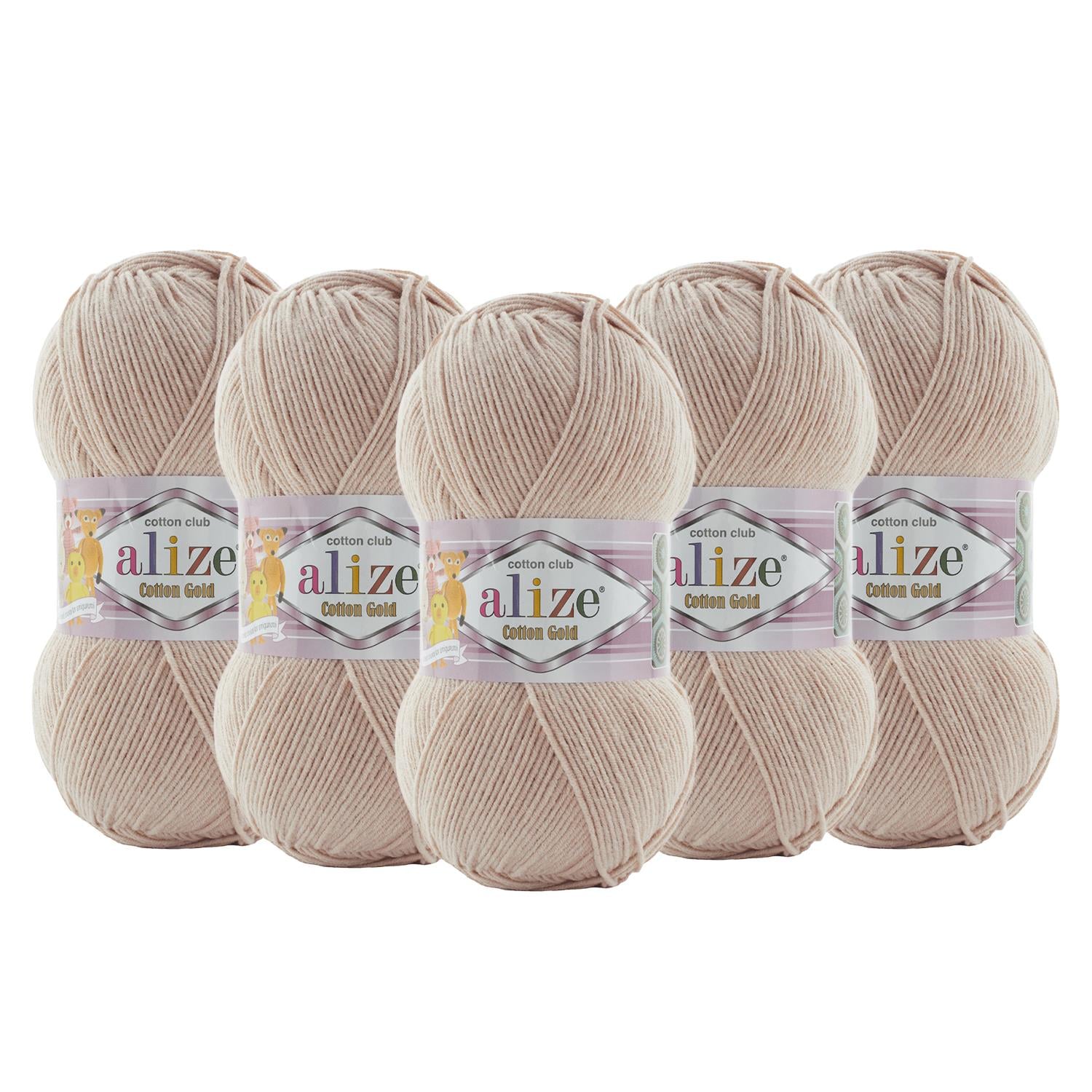 Alize Cotton Gold El Örgü İpliği - 314 Bej   5 Adet