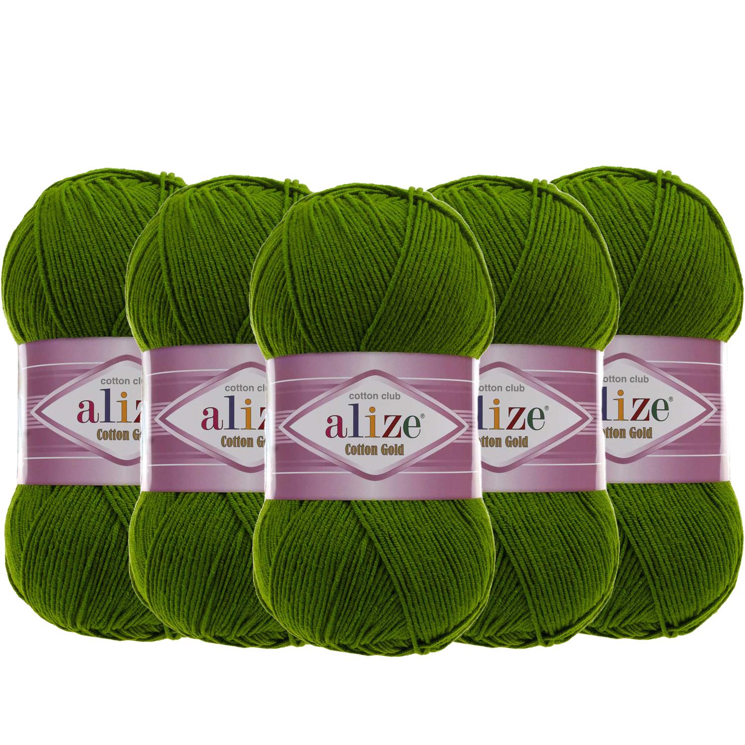 Alize Cotton Gold El Örgü İpliği - 35 Yeşil   5 Adet