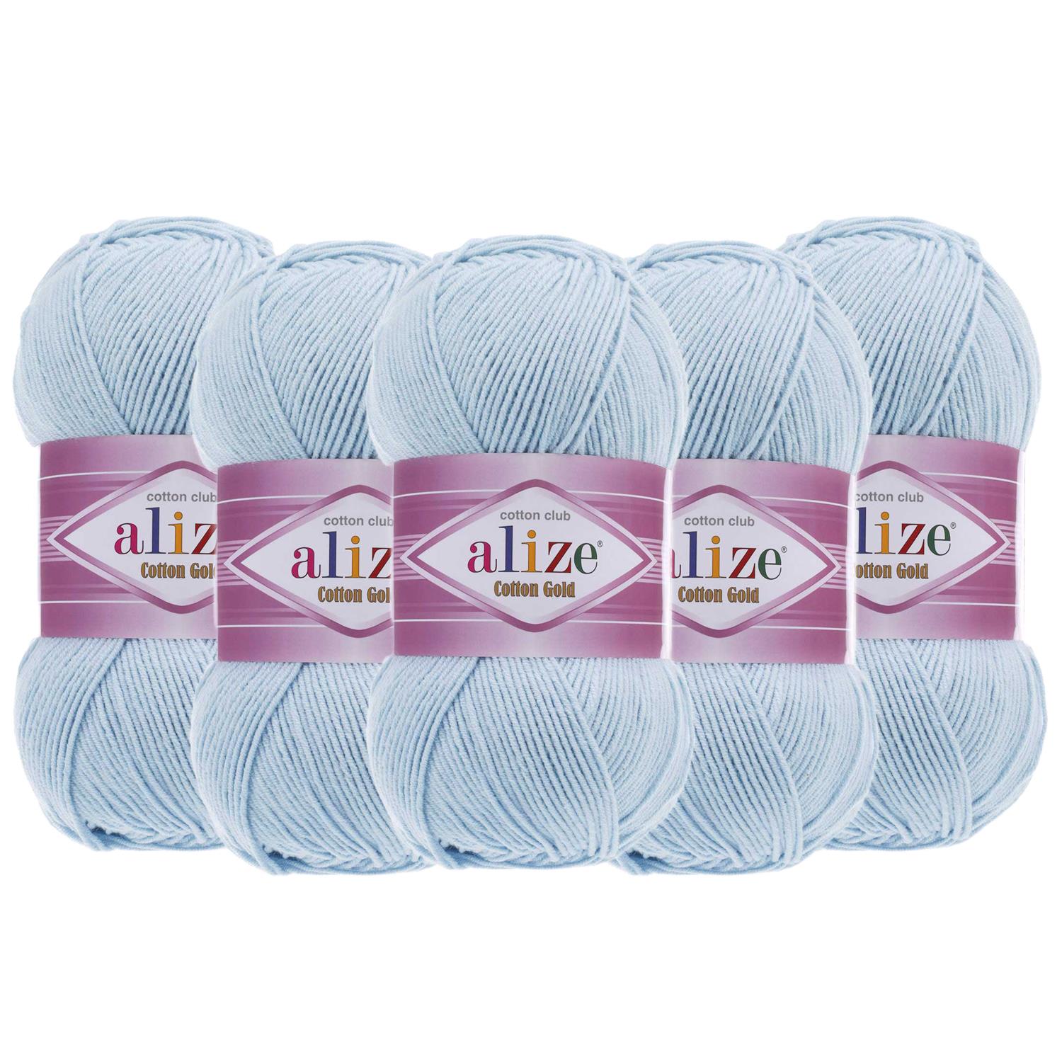 Alize Cotton Gold El Örgü İpliği - 513 Bebe Mavi   5 Adet