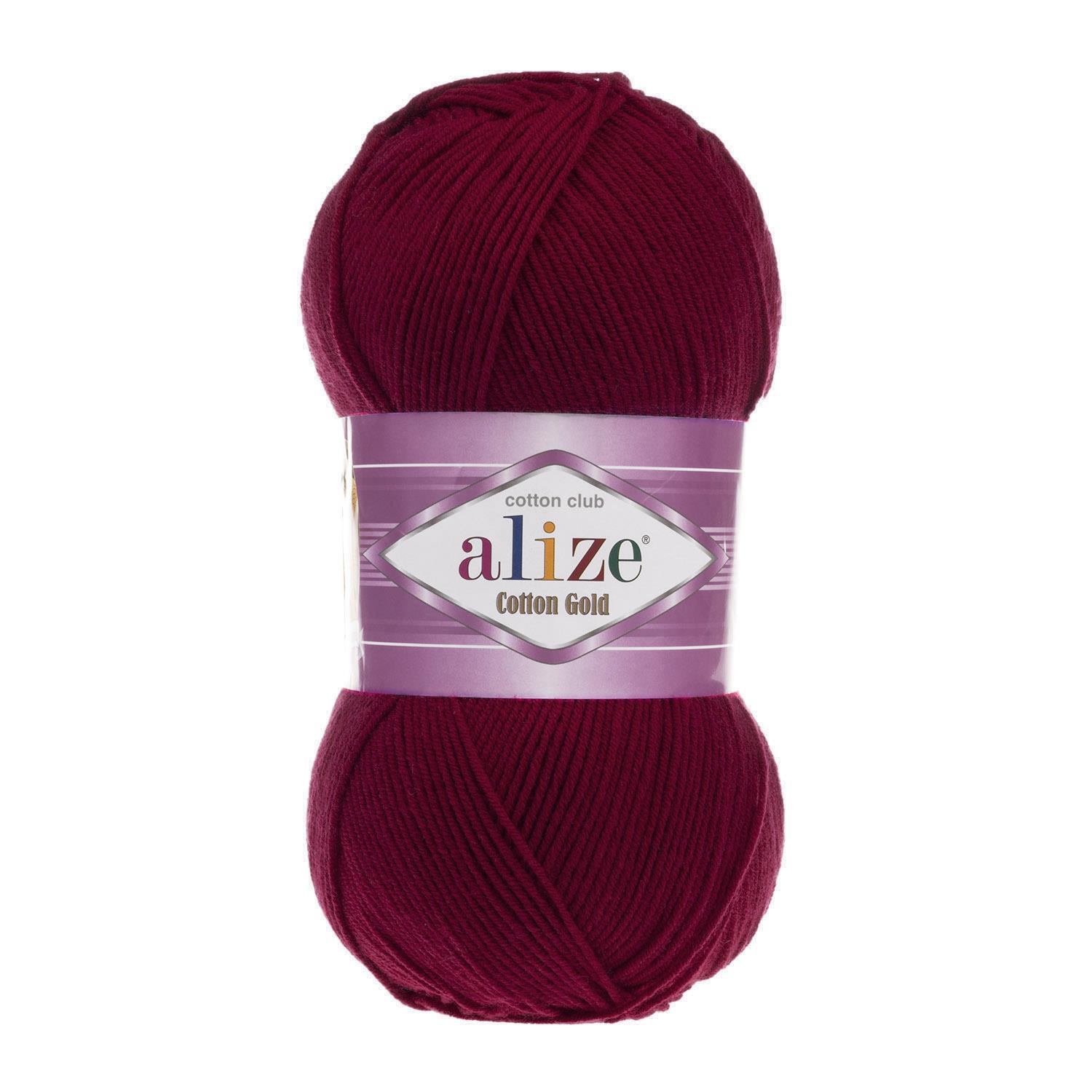 Alize Cotton Gold El Örgü İpliği 57 Bordo  - 1 ADET