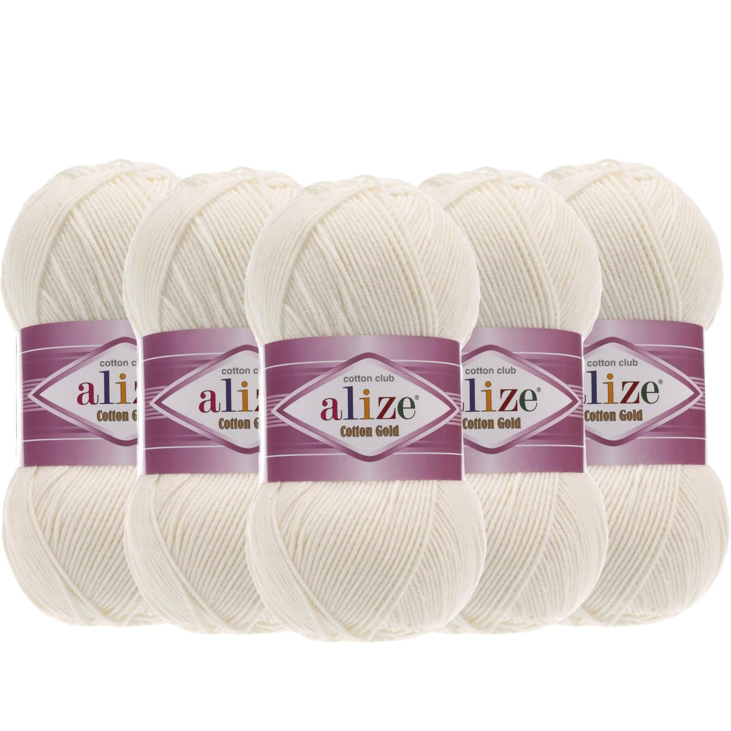 Alize Cotton Gold El Örgü İpliği - 62 Krem   5 Adet