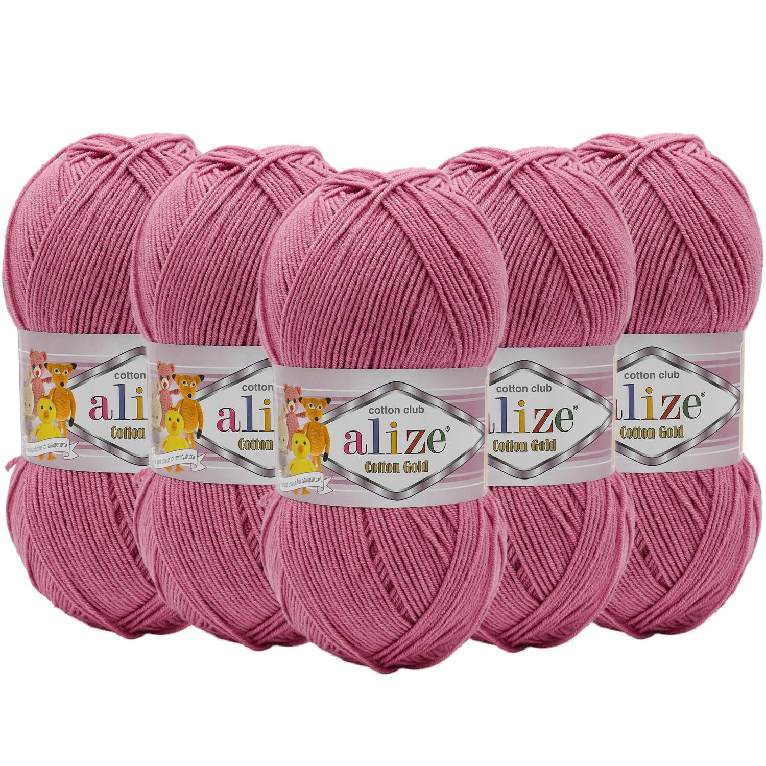 Alize Cotton Gold El Örgü İpliği - 676 Gül Kurusu   5 Adet