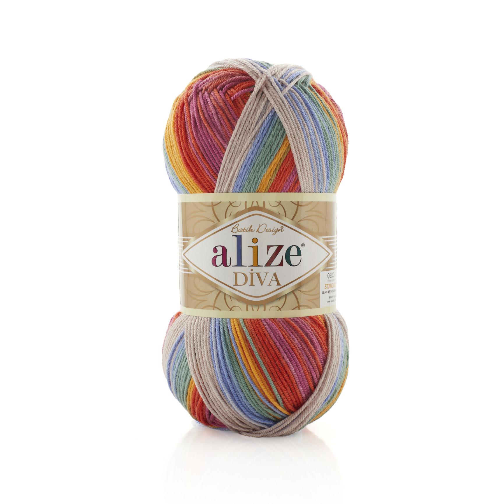 Alize Diva Batik El Örgü İpliği 3242 Batik  - 1 ADET
