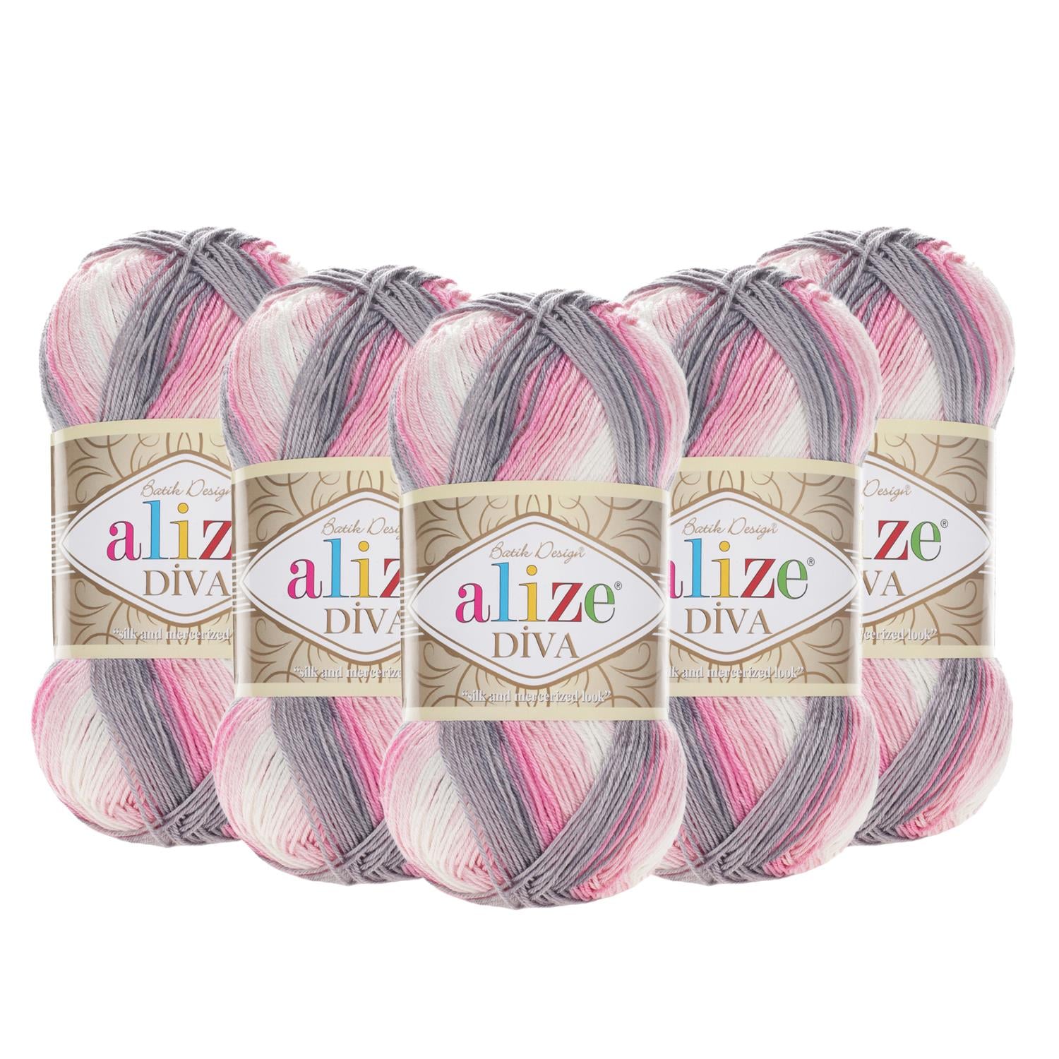 Alize Diva Batik El Örgü İpliği - 3245 Batik   5 Adet