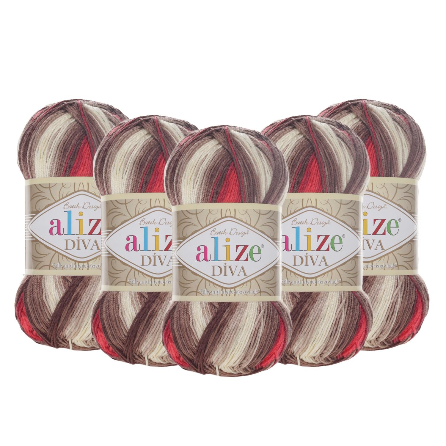 Alize Diva Batik El Örgü İpliği - 4574 Batik   5 Adet