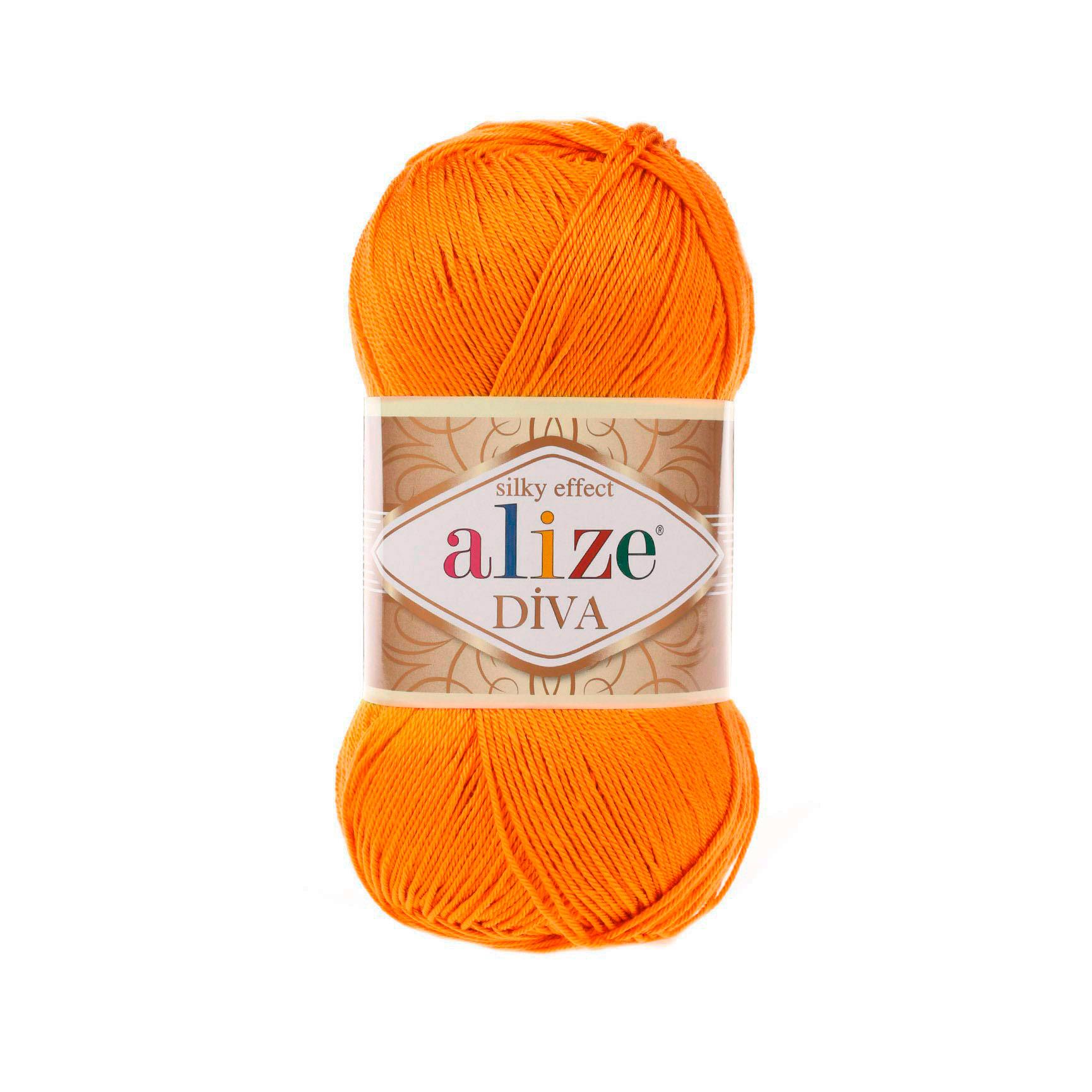 Alize Diva El Örgü İpliği 120 Turuncu  - 1 ADET