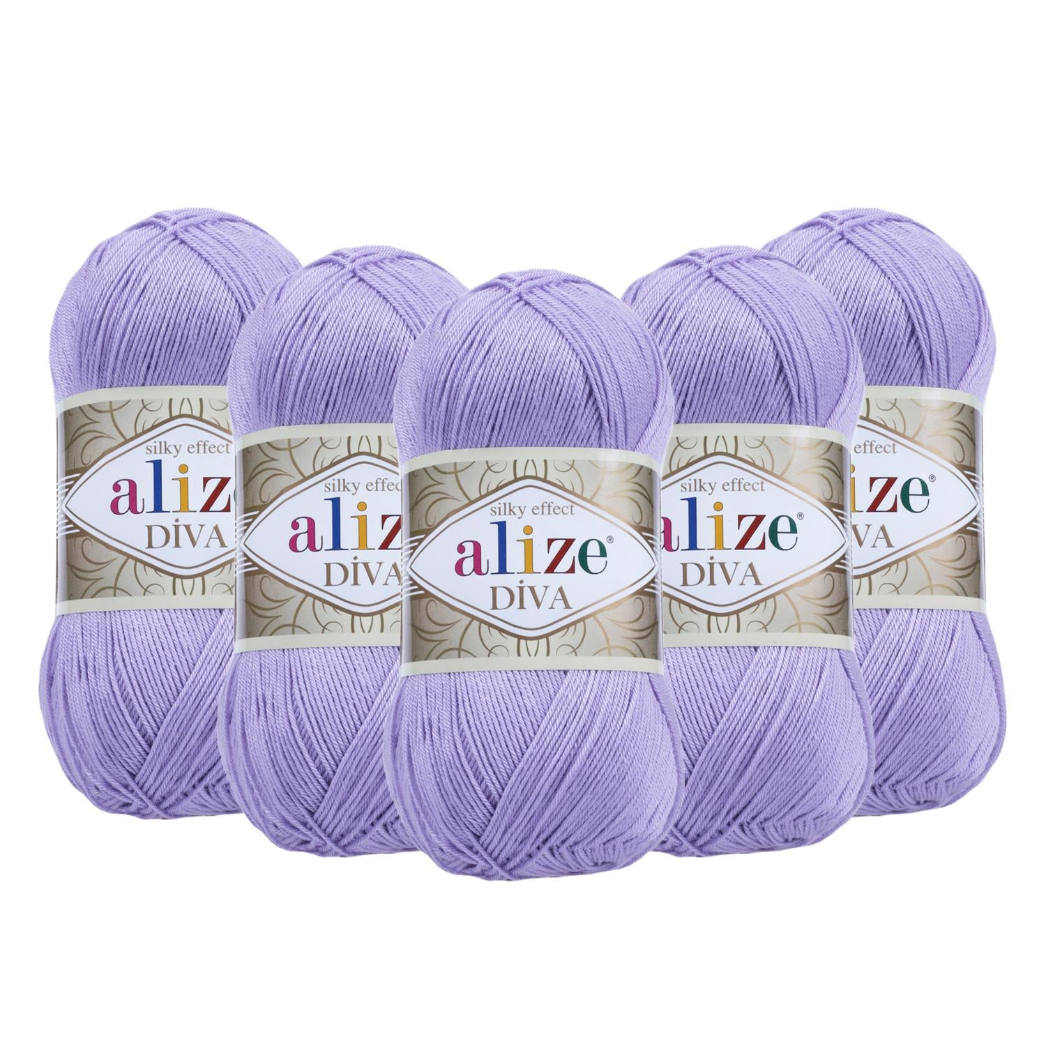 Alize Diva El Örgü İpliği - 158 Lila   5 Adet