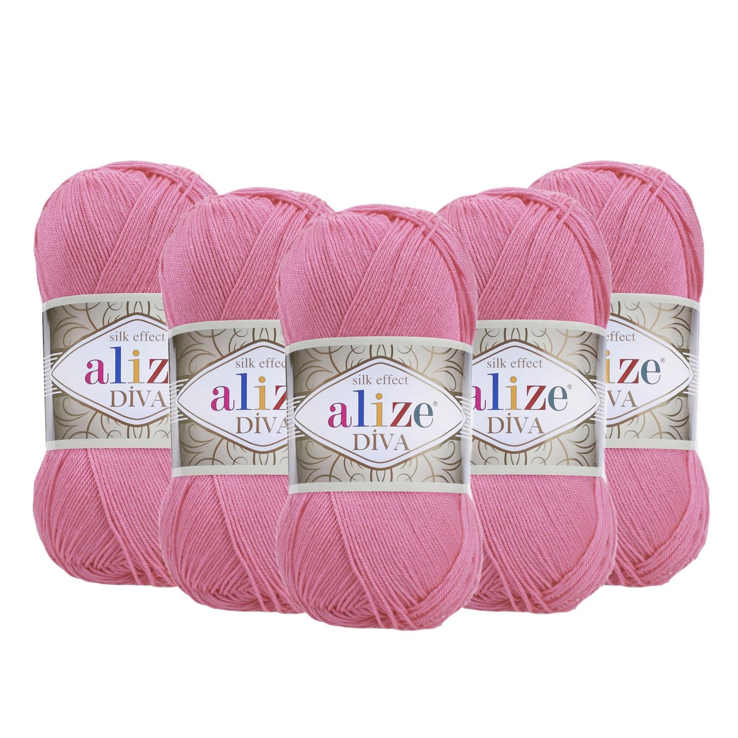 Alize Diva El Örgü İpliği - 178 Pembe   5 Adet