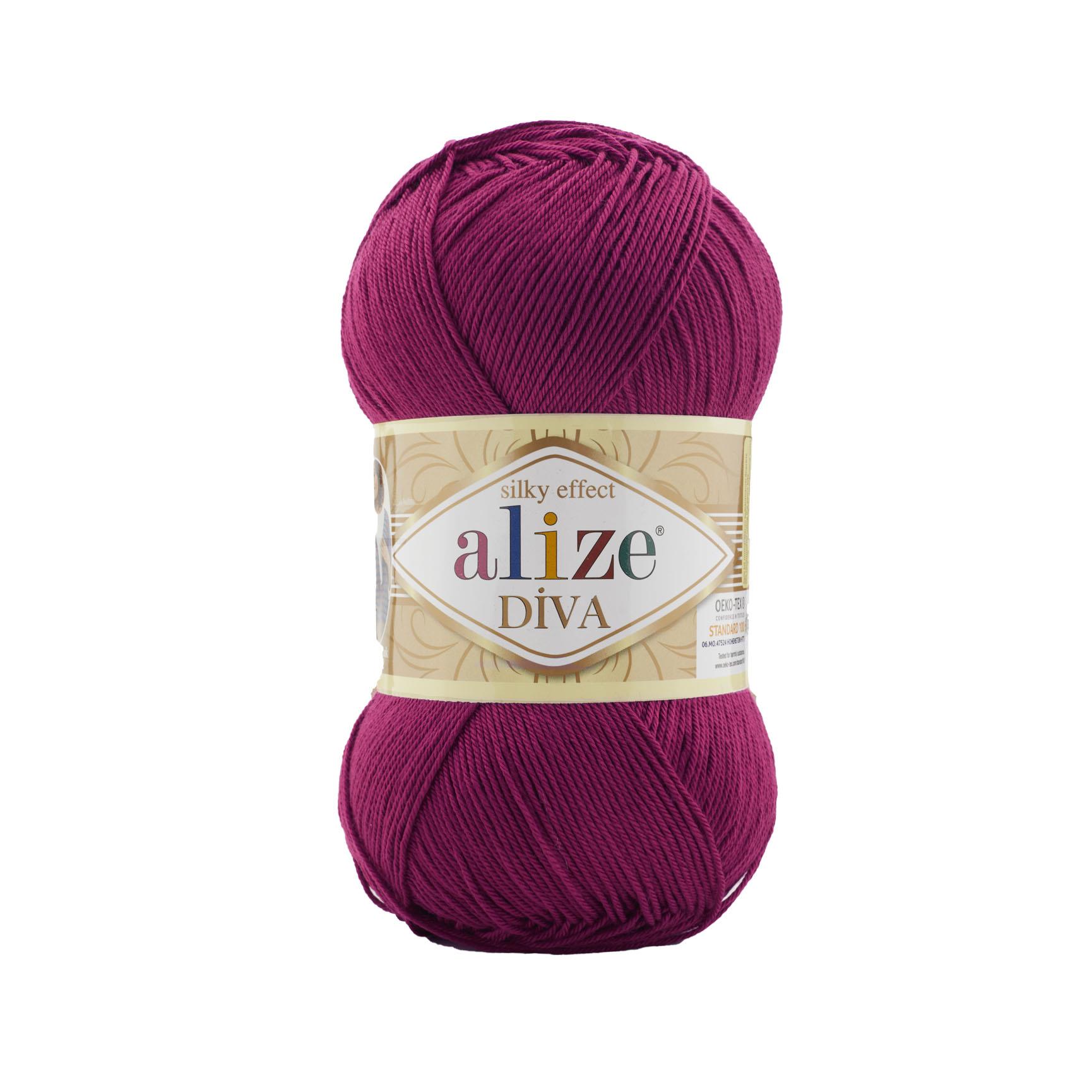 Alize Diva El Örgü İpliği 326 Fuşya Pembe  - 1 ADET