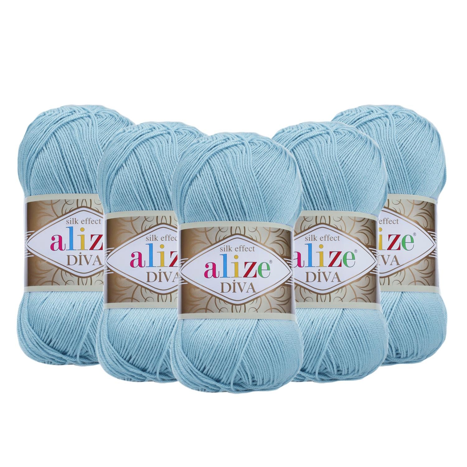 Alize Diva El Örgü İpliği - 346 Mavi   5 Adet