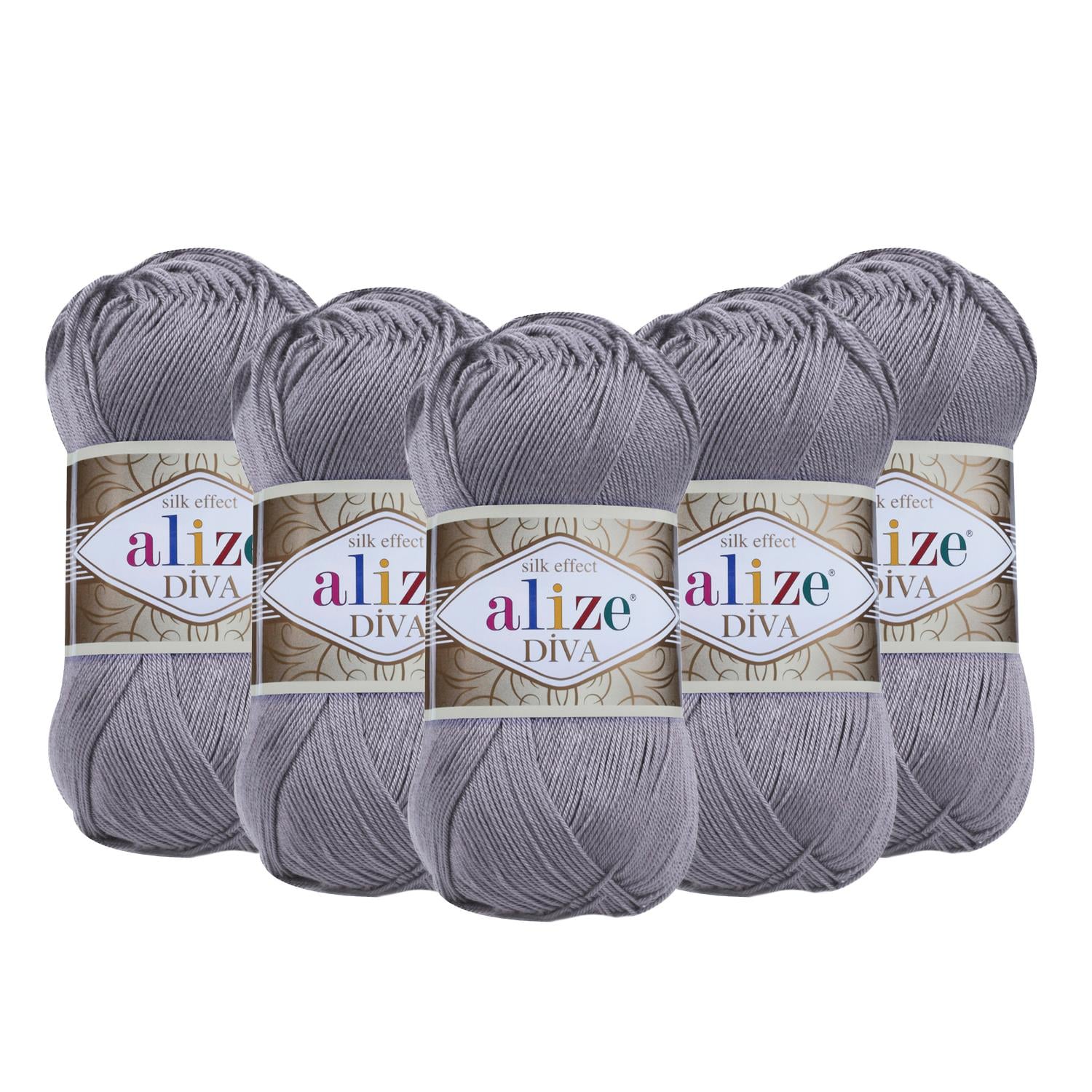 Alize Diva El Örgü İpliği - 348 Gri   5 Adet