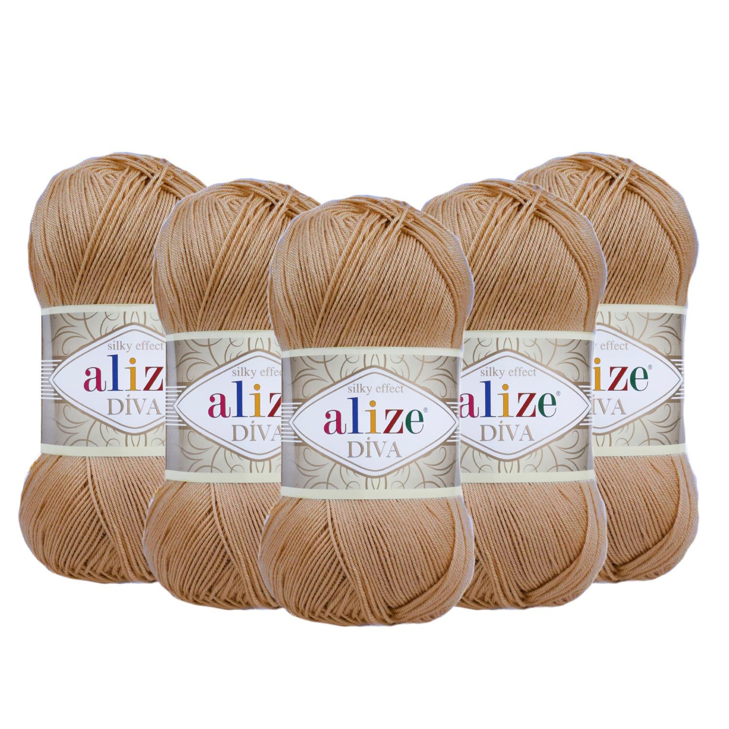 Alize Diva El Örgü İpliği - 369 Deve Tüyü   5 Adet