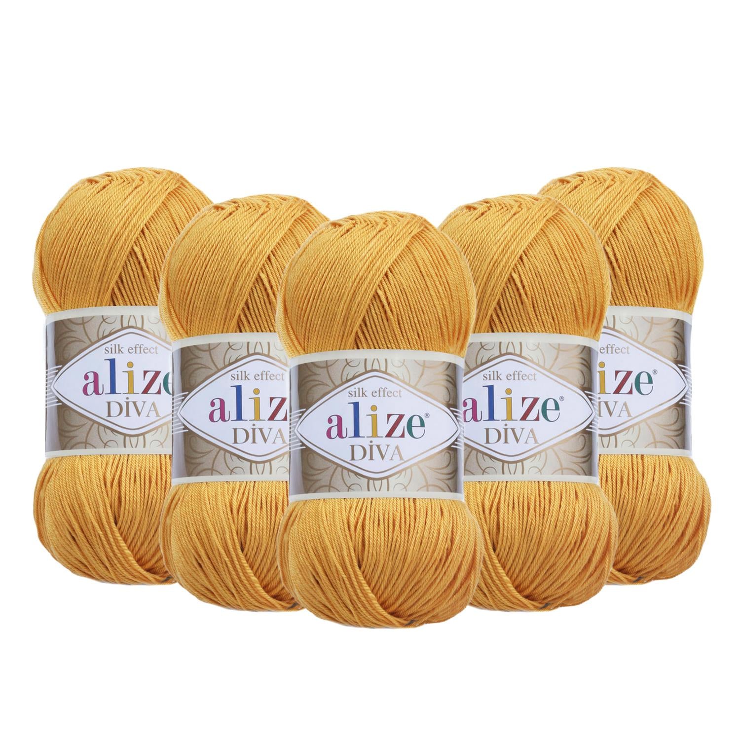 Alize Diva El Örgü İpliği - 488 Zerdeçal   5 Adet