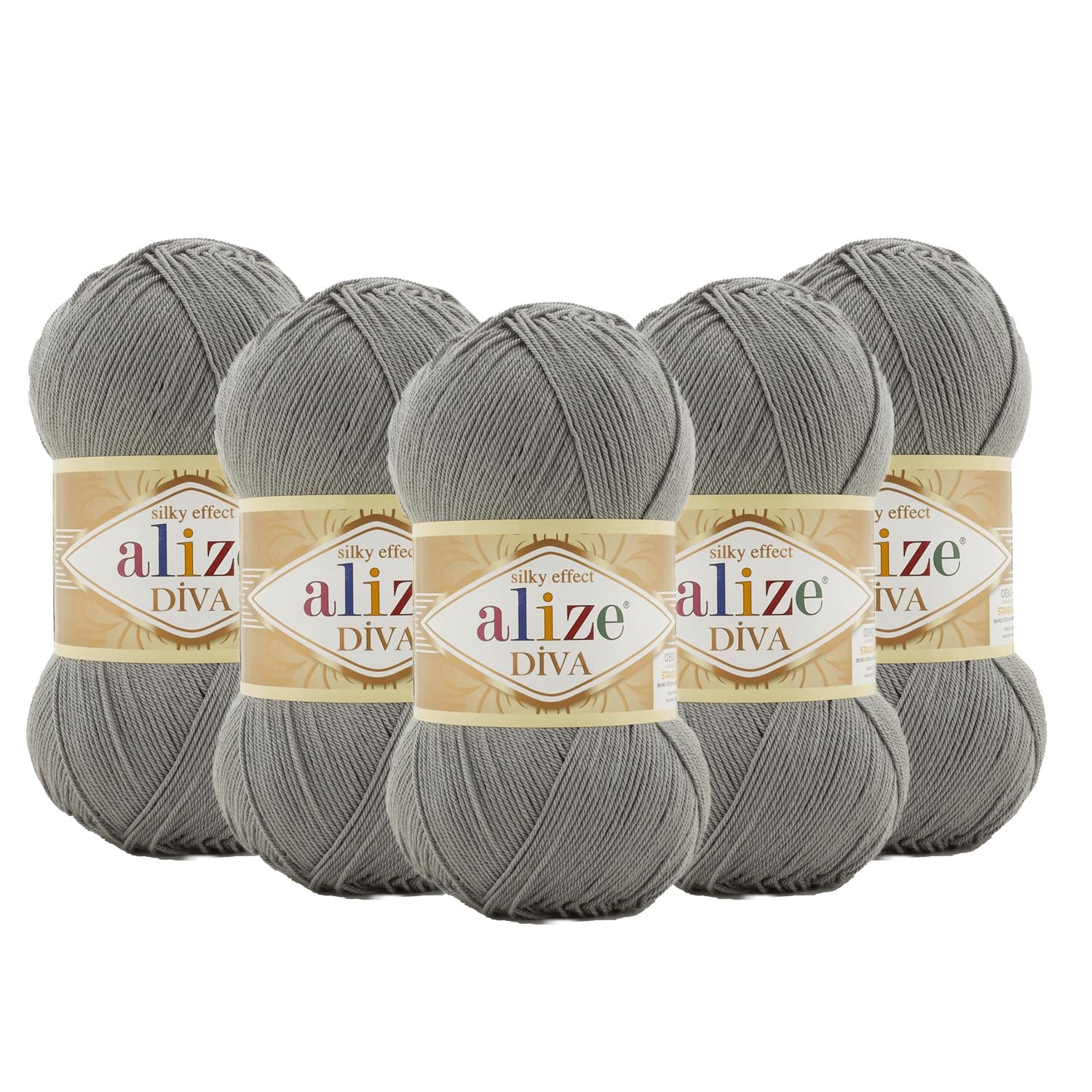 Alize Diva El Örgü İpliği - 87 Gri   5 Adet