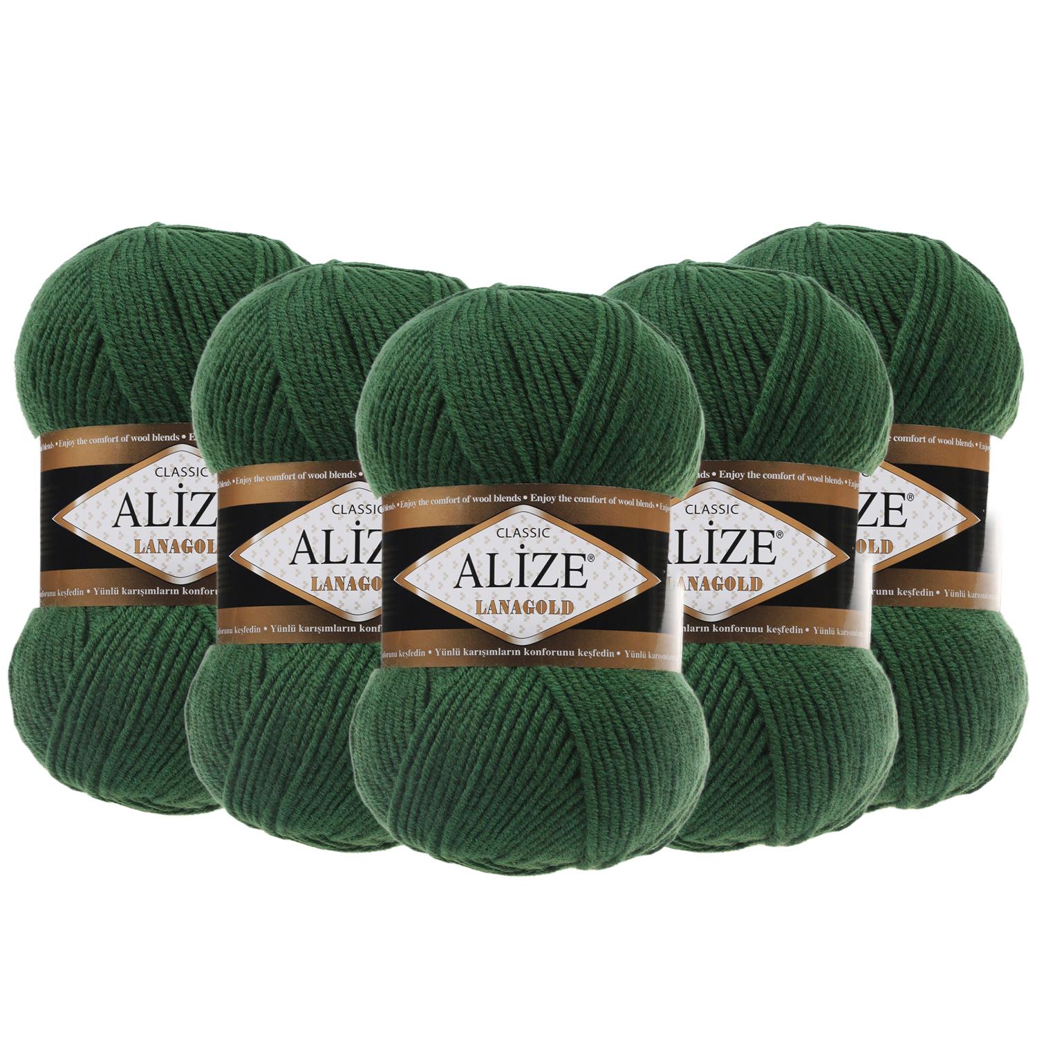 Alize Lanagold El Örgü İpliği - 118 Yeşil   5 Adet