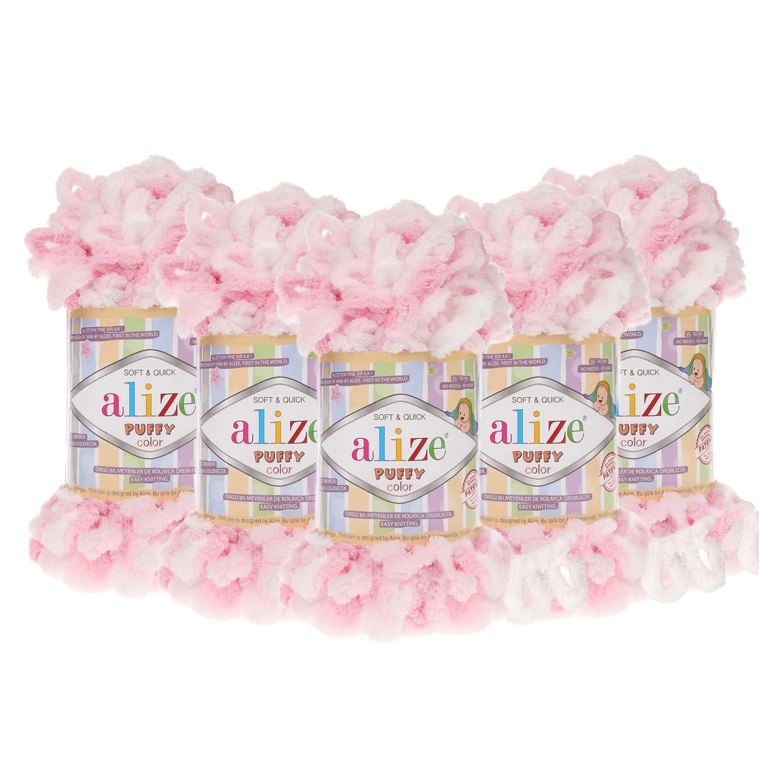 Alize Puffy Color El Örgü İpliği - 5863 Çok Renkli   5 Adet