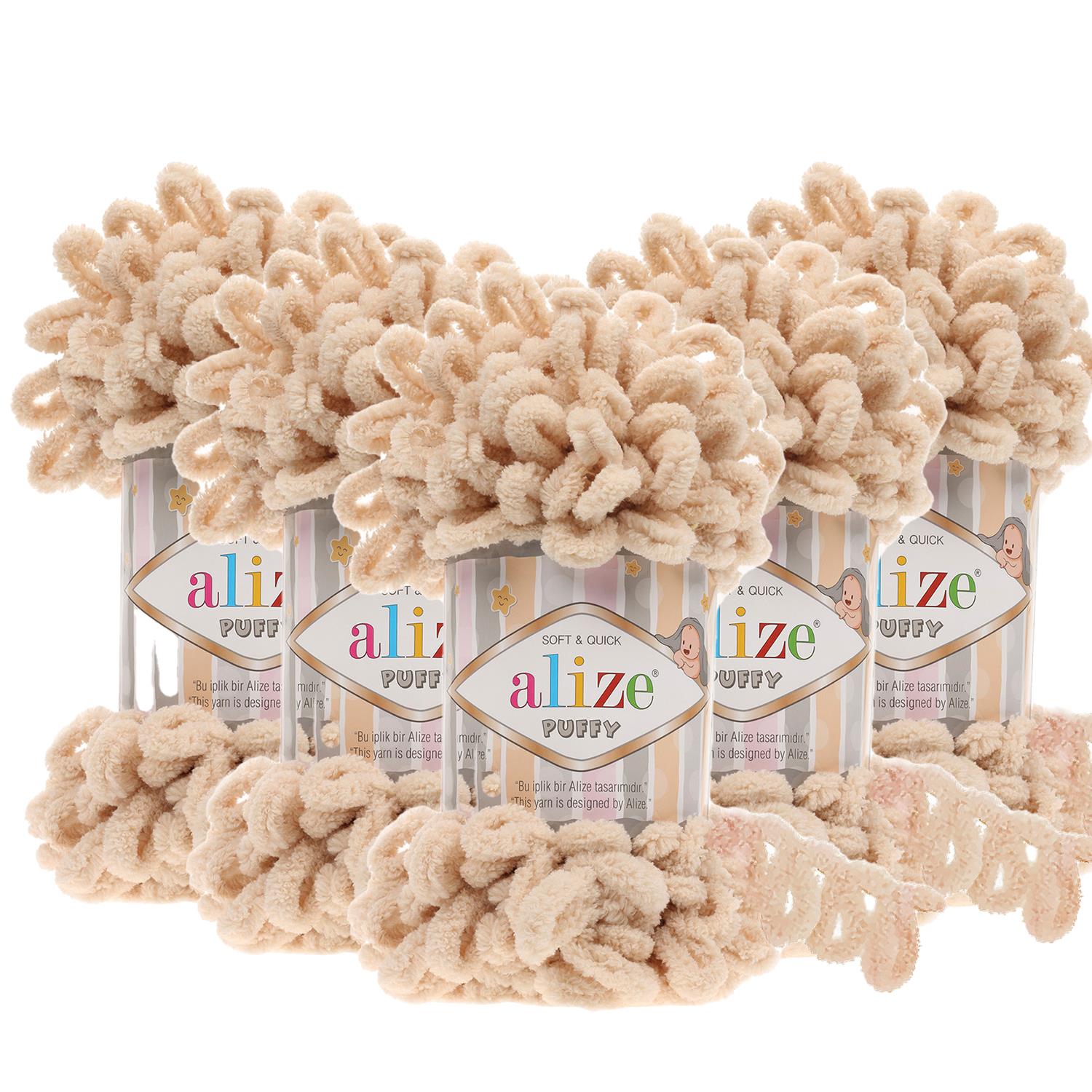 Alize Puffy El Örgü İpliği - 310 Bal Köpüğü   5 Adet