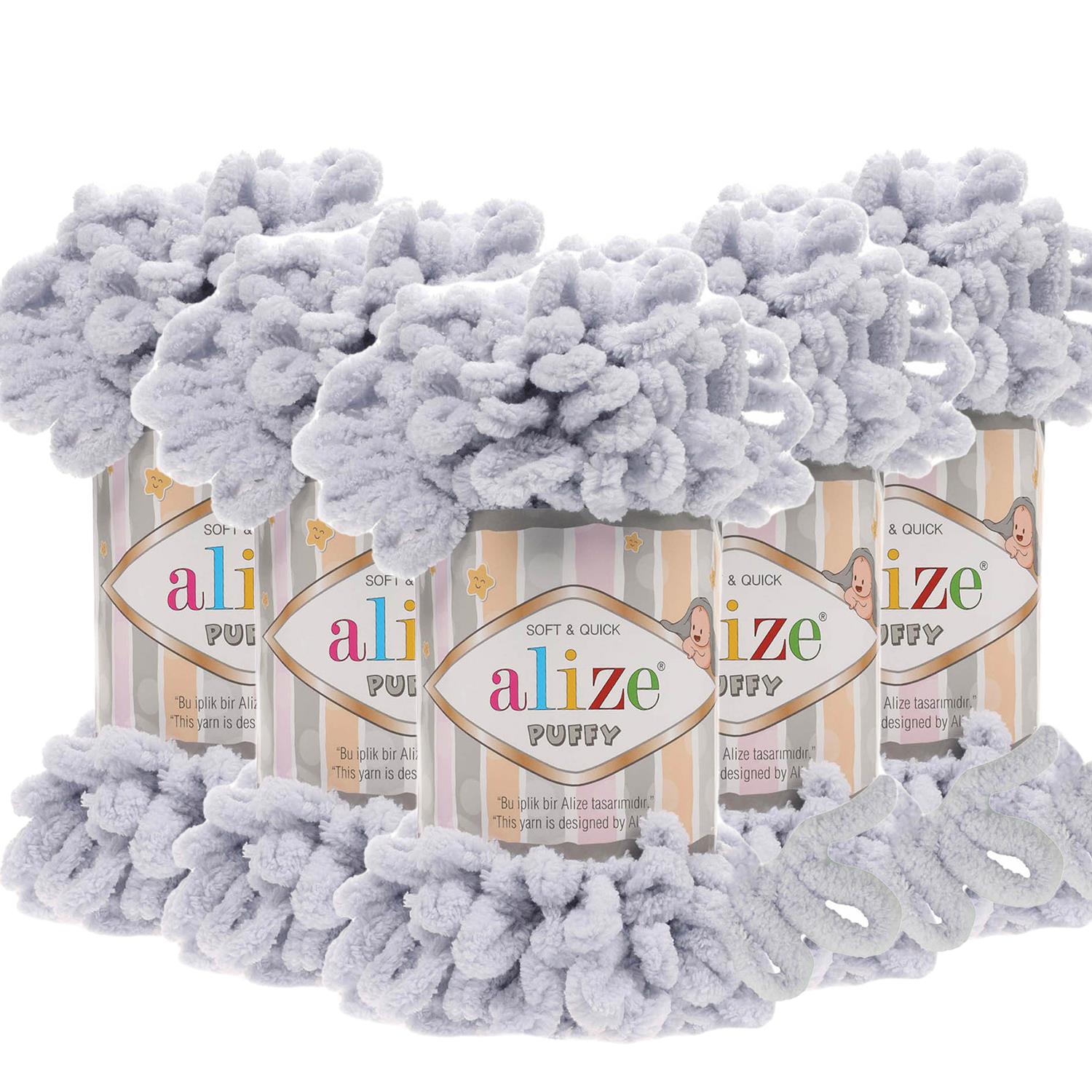 Alize Puffy El Örgü İpliği - 416 Gri   5 Adet