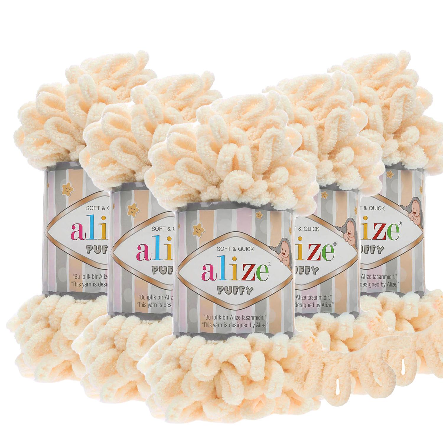 Alize Puffy El Örgü İpliği - 742 Vanilya   5 Adet