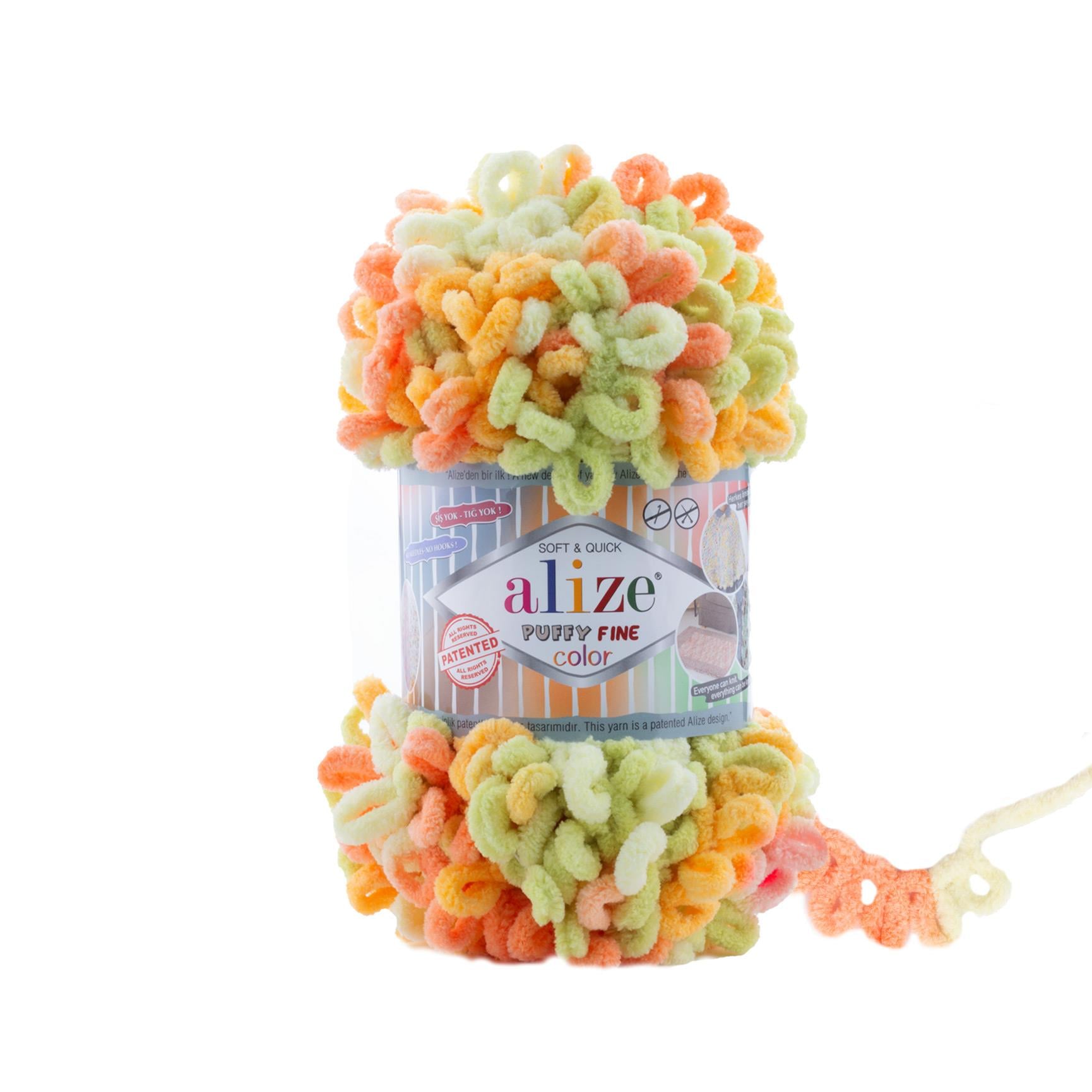 Alize Puffy Fine Color El Örgü İpliği 6313 Çok Renkli  - 1 ADET
