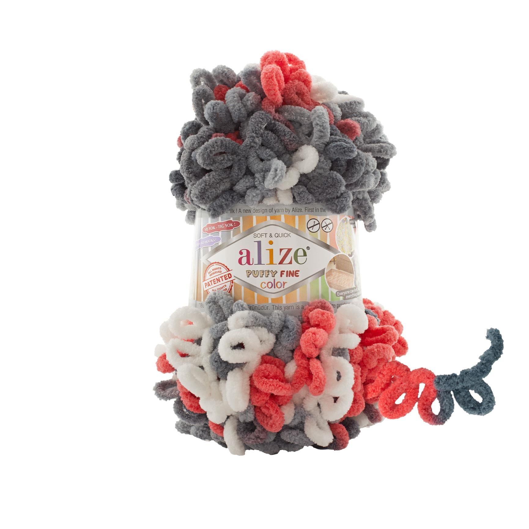 Alize Puffy Fine Color El Örgü İpliği 6518 Çok Renkli  - 1 ADET