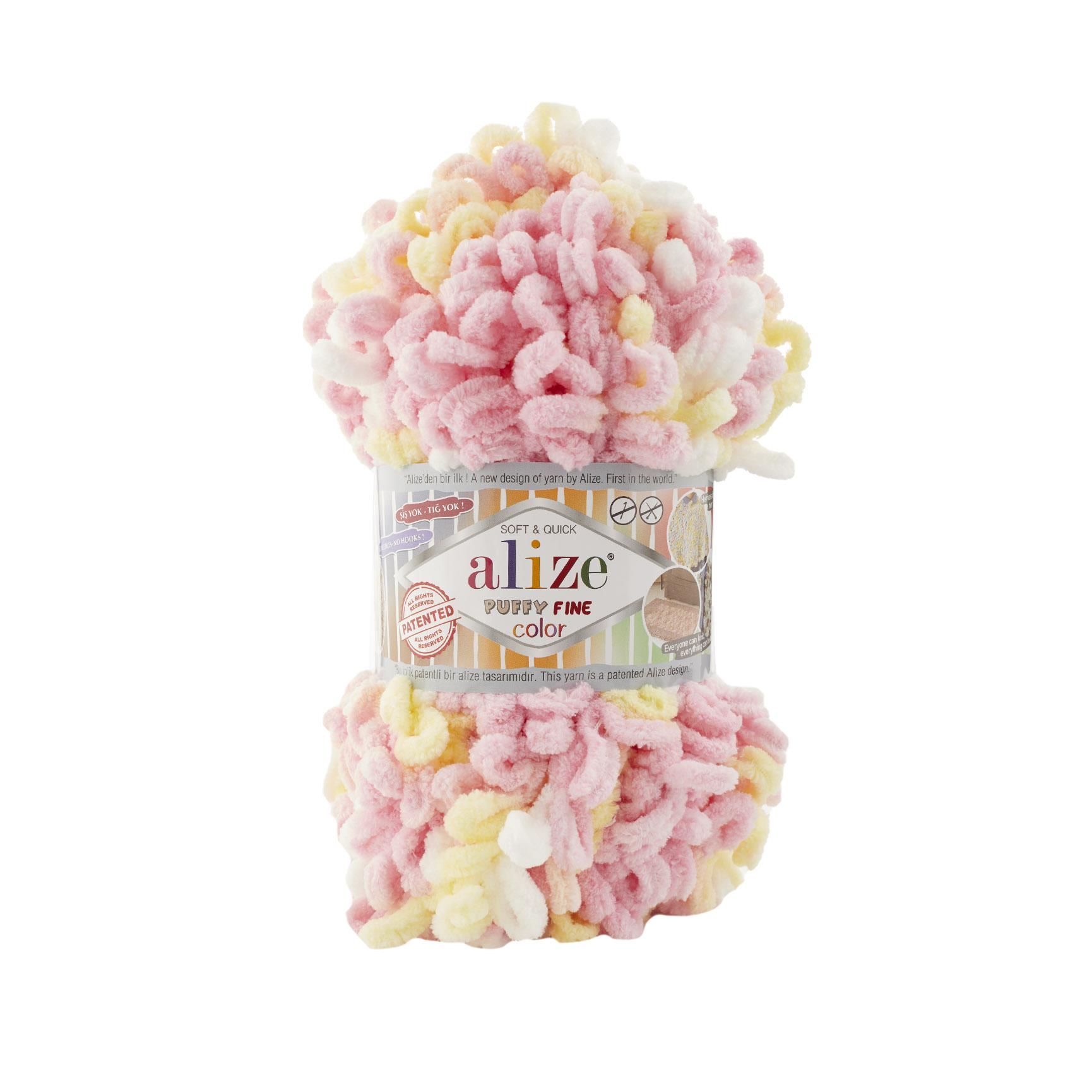 Alize Puffy Fine Color El Örgü İpliği 6367 Çok Renkli  - 1 ADET