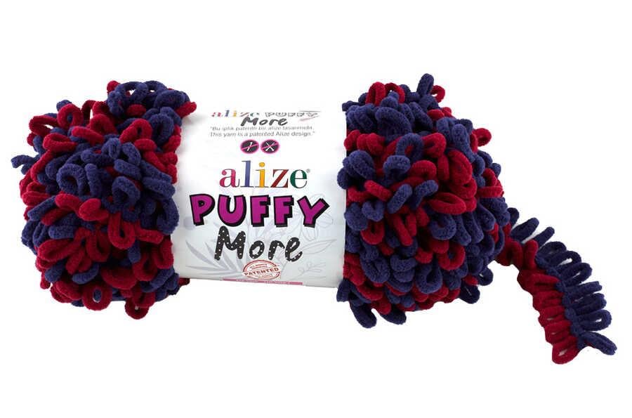Alize Puffy More El Örgü İpliği 150gr 6268 Bordo Lacivert  - 1 ADET