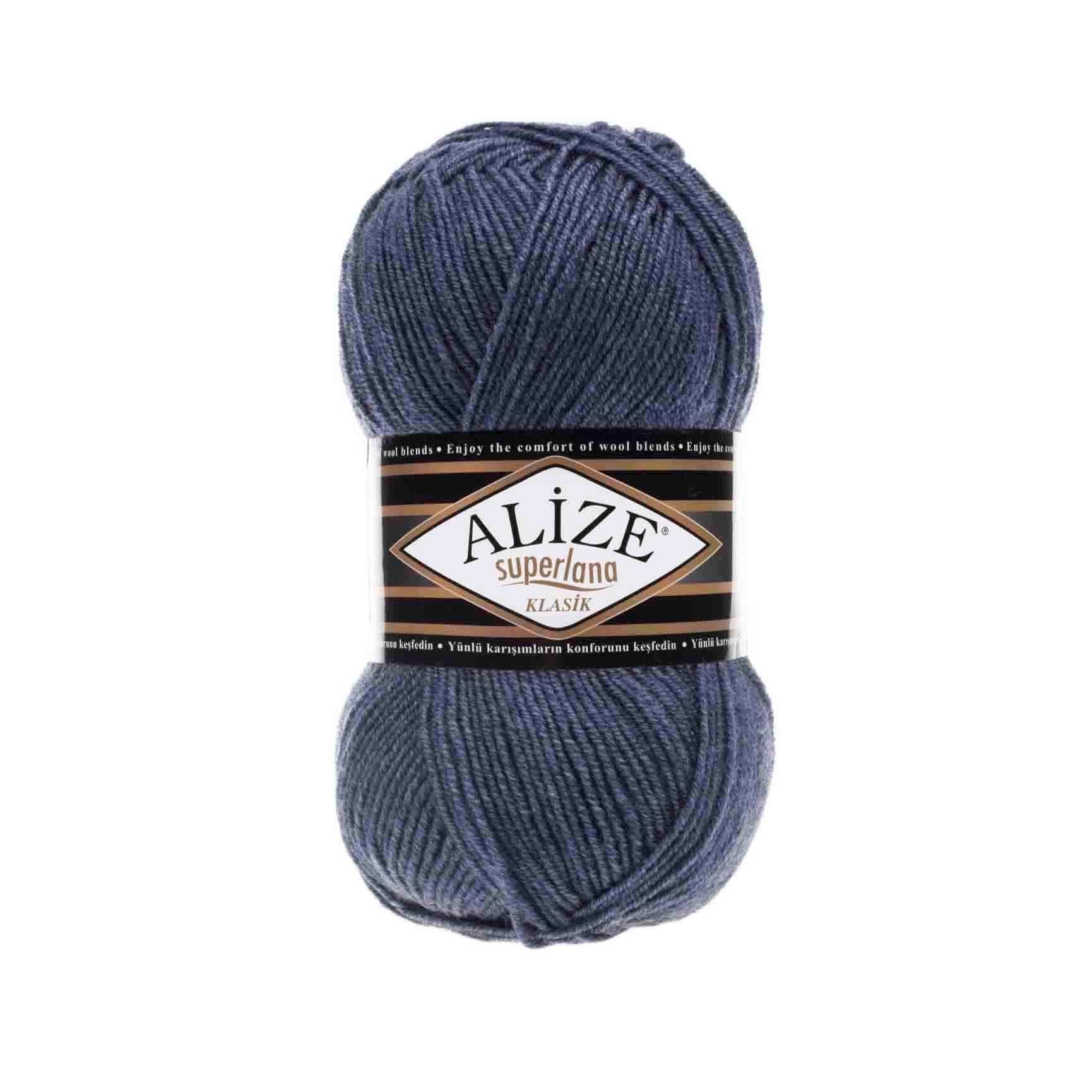Alize Superlana Klasik El Örgü İpliği 203 Denim Melanj  - 1 ADET