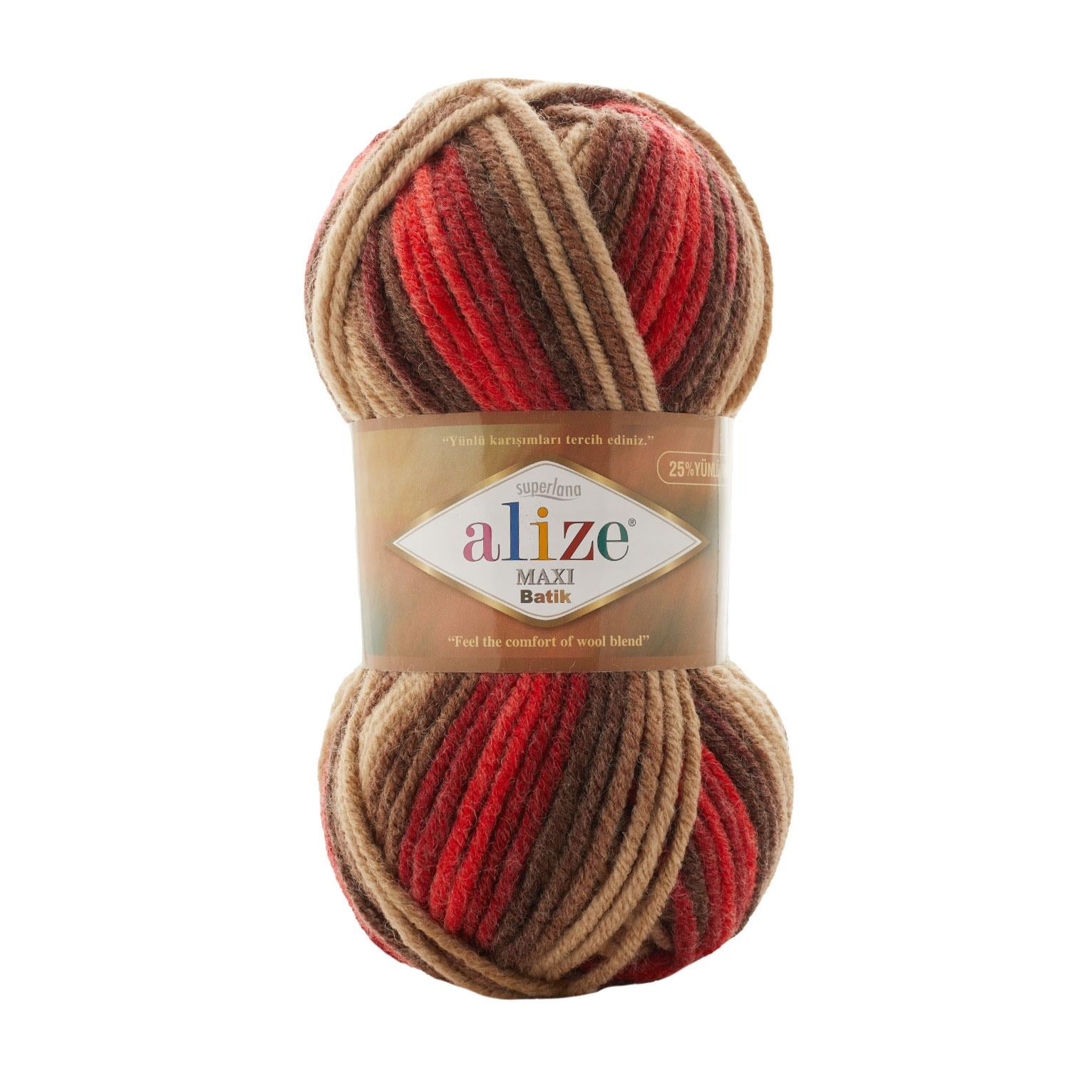 Alize Superlana Maxi Batik El Örgü İpliği 7802 Batik  - 1 ADET