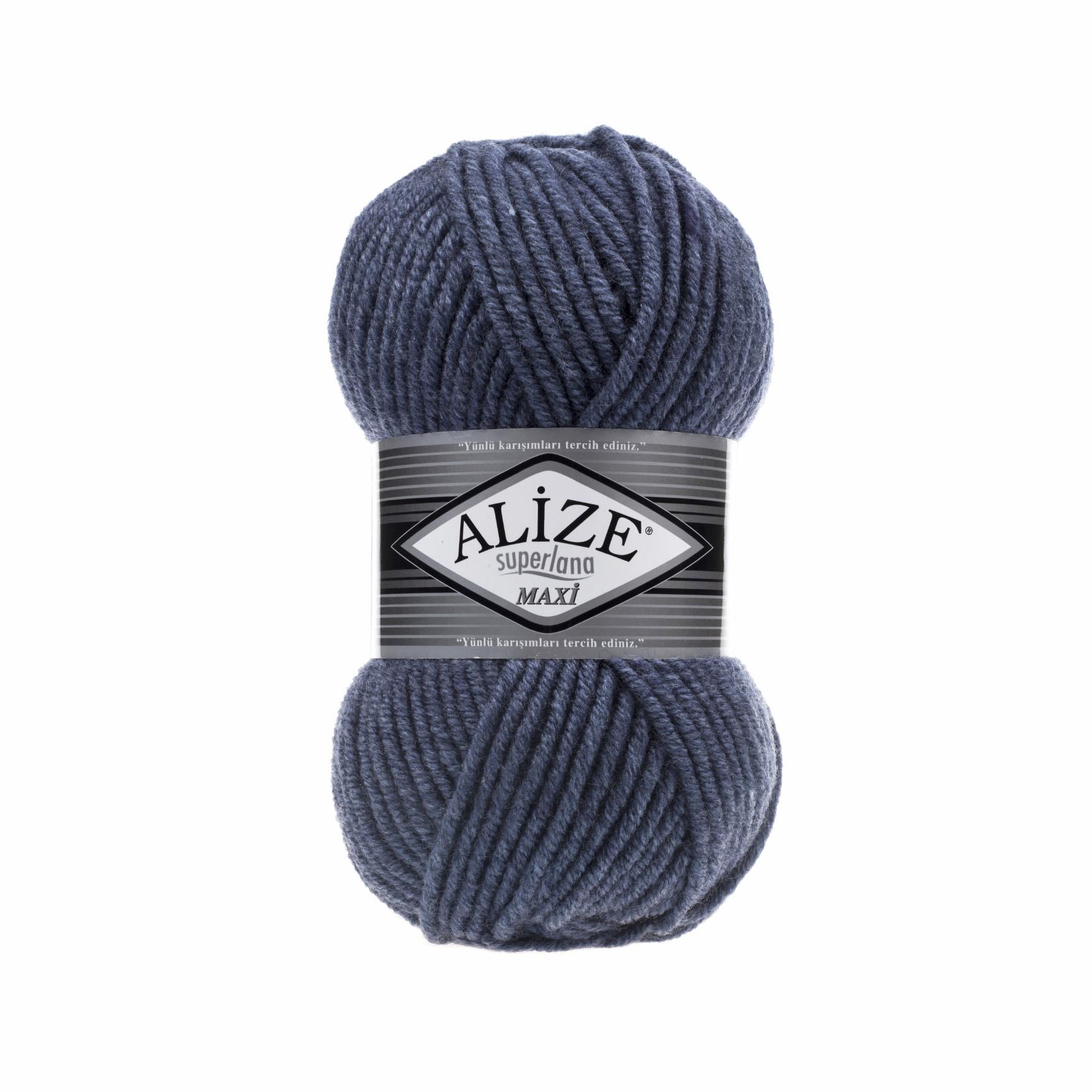 Alize Superlana Maxi El Örgü İpliği 203 Denim Melanj  - 1 ADET