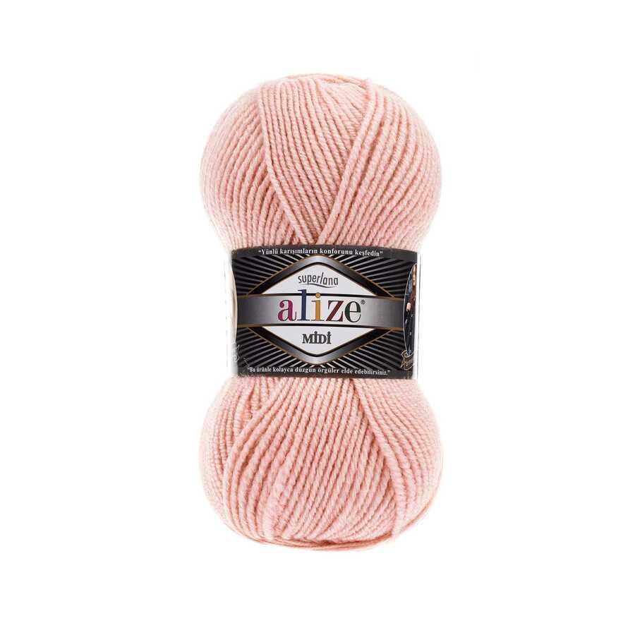 Alize Superlana Midi El Örgü İpliği 523 Pudra Pembe  - 1 ADET
