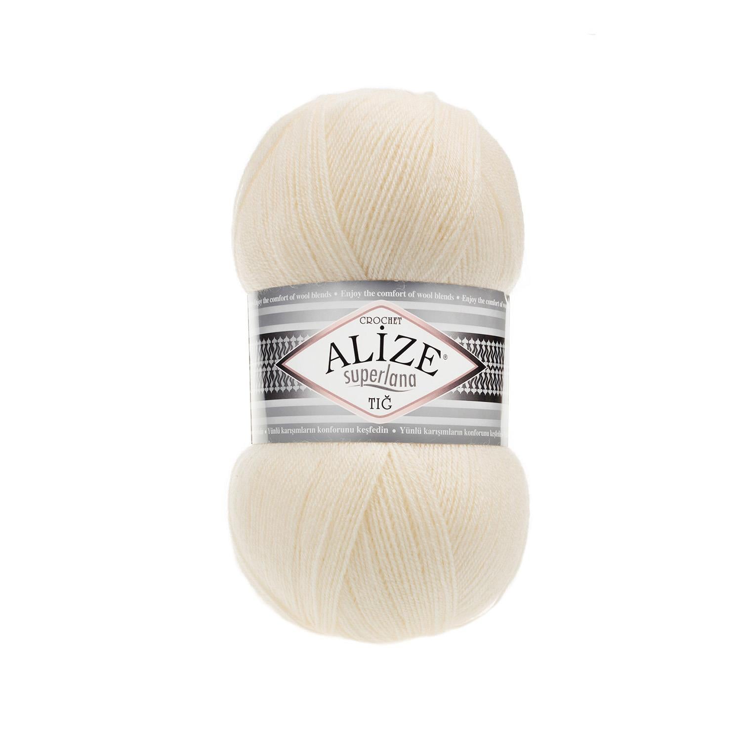 Alize Superlana Tığ 01 Krem 