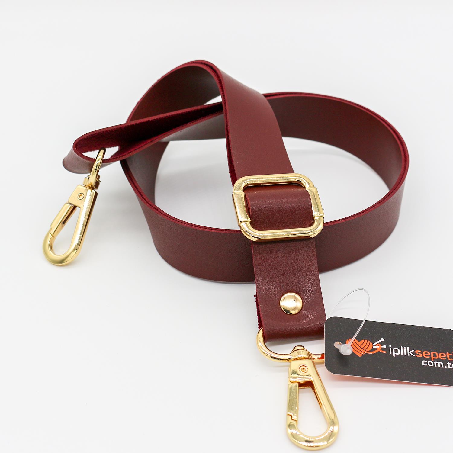 Ayarlanabilir Deri Çapraz Çanta Askısı [ 2.5cm & 72cm ] Bordo 