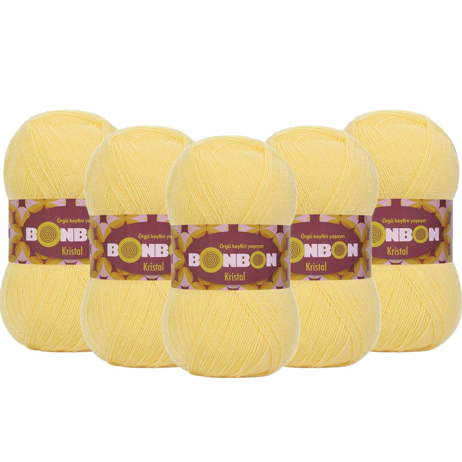 Bonbon Kristal El Örgü İpliği - 98595 Sarı   5 Adet