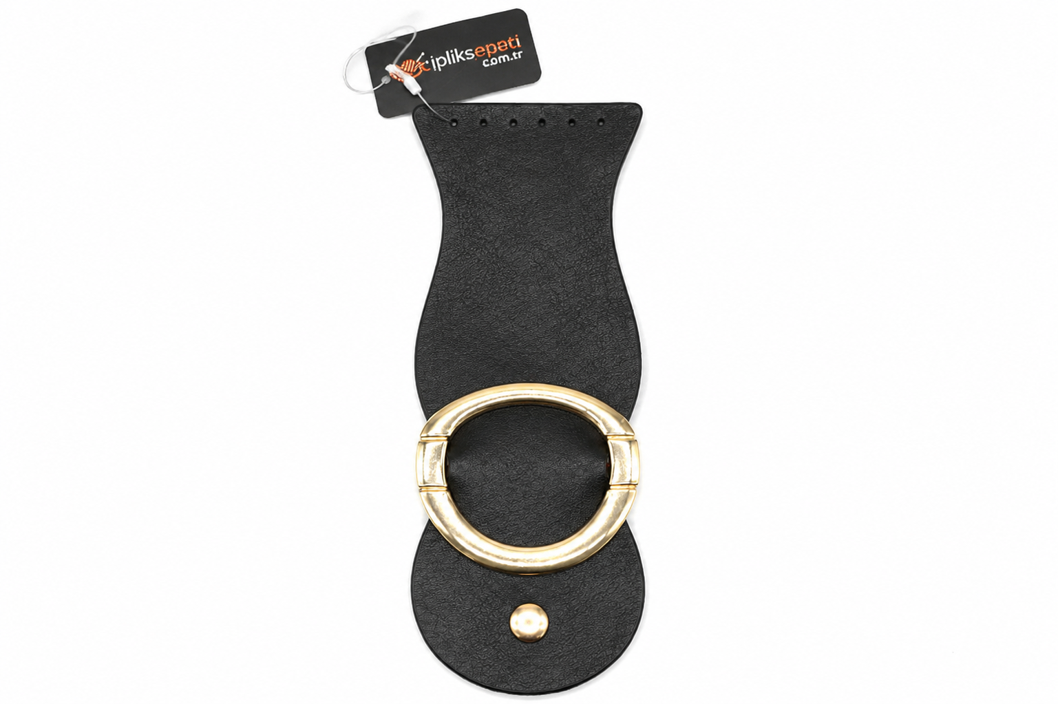 Büyük Tokalı Çanta Kapağı Luxury Suni Deri 19x7 cm Siyah  - 1 ADET
