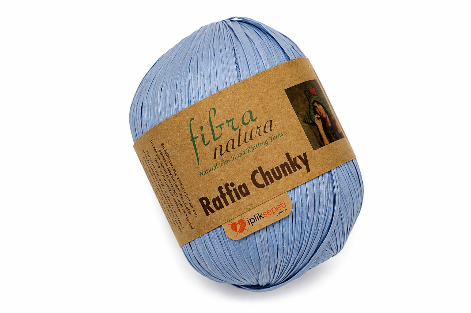 Fibra Natura Raffia Chunky El Örgü İpliği 100gr 120mt 114-10 Mavi  - 1 ADET