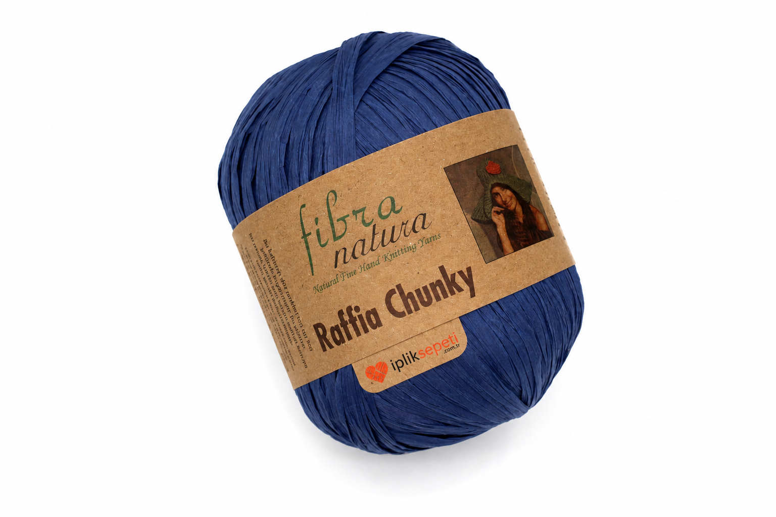 Fibra Natura Raffia Chunky El Örgü İpliği 100gr 120mt 114-13 Kot Mavi  - 1 ADET